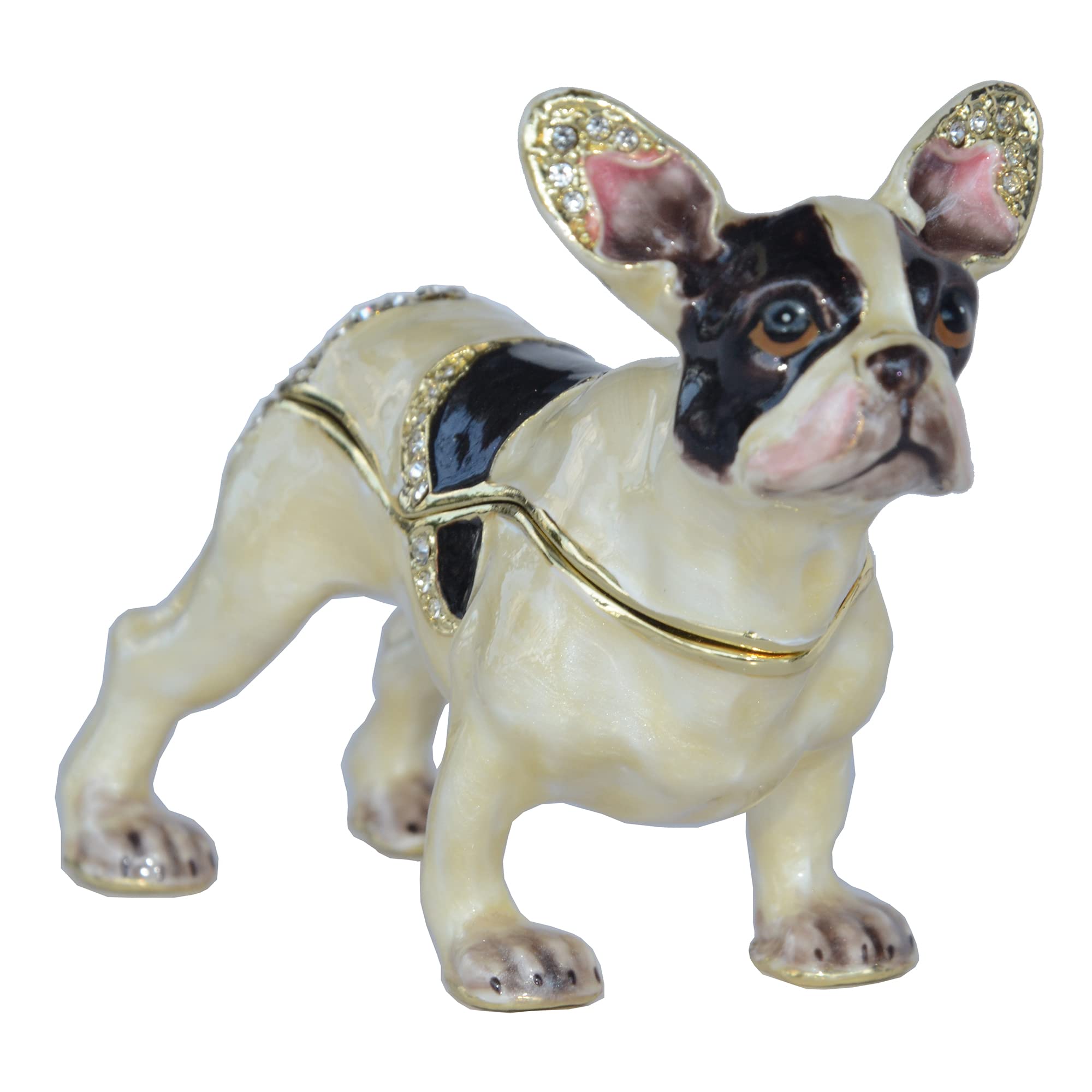 Frenchie Standing Trinket Box - Cute French Bulldog Tabletop Decor for Jewelry & Keepsakes - Perfect Novelty Gift for Dog Lovers & Home Office Decor