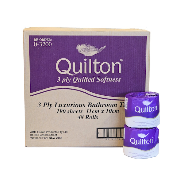 Quilton Super Premium 3-Ply Toilet Paper - 48 Rolls, Individually Wrapped, Soft & Strong Bathroom Tissue for Home, Office & Commercial Use
