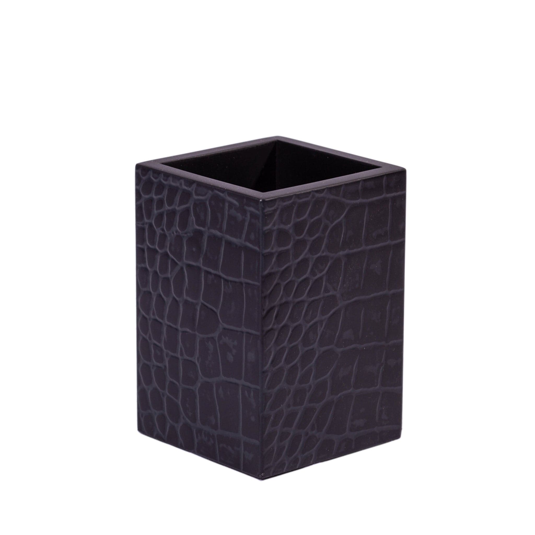 Premium Chelsea Pen Holder in Croc Noir - Stylish Desk Organizer for Office & Home Workspace