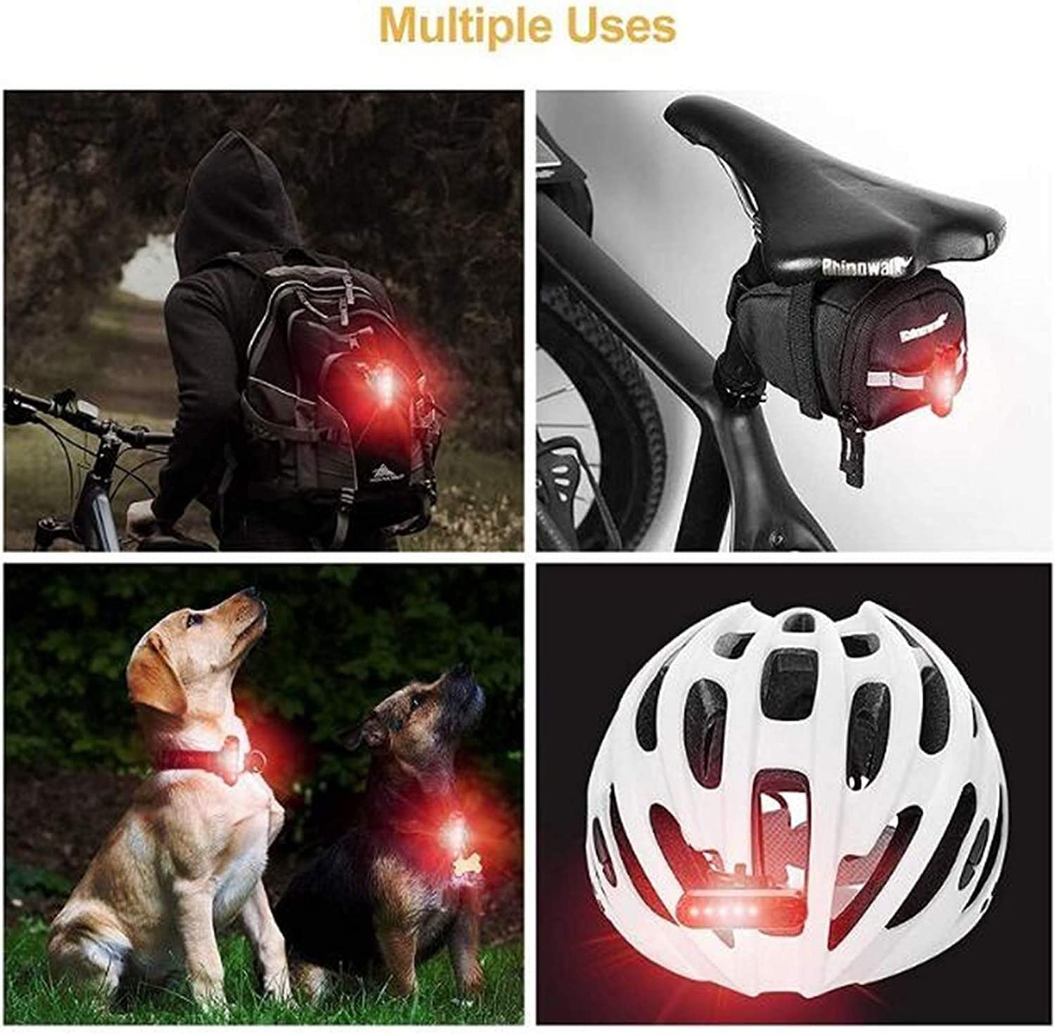 JYYBN 2 Pack USB Rechargeable Smart Bike Tail Light - Ultra Bright LED Bicycle Safety Light with 4 Flash Modes, Waterproof Cycling Accessories for Night Riding & Commuting | Perfect for Road Bikes, Mountain Bikes & Urban Cycling