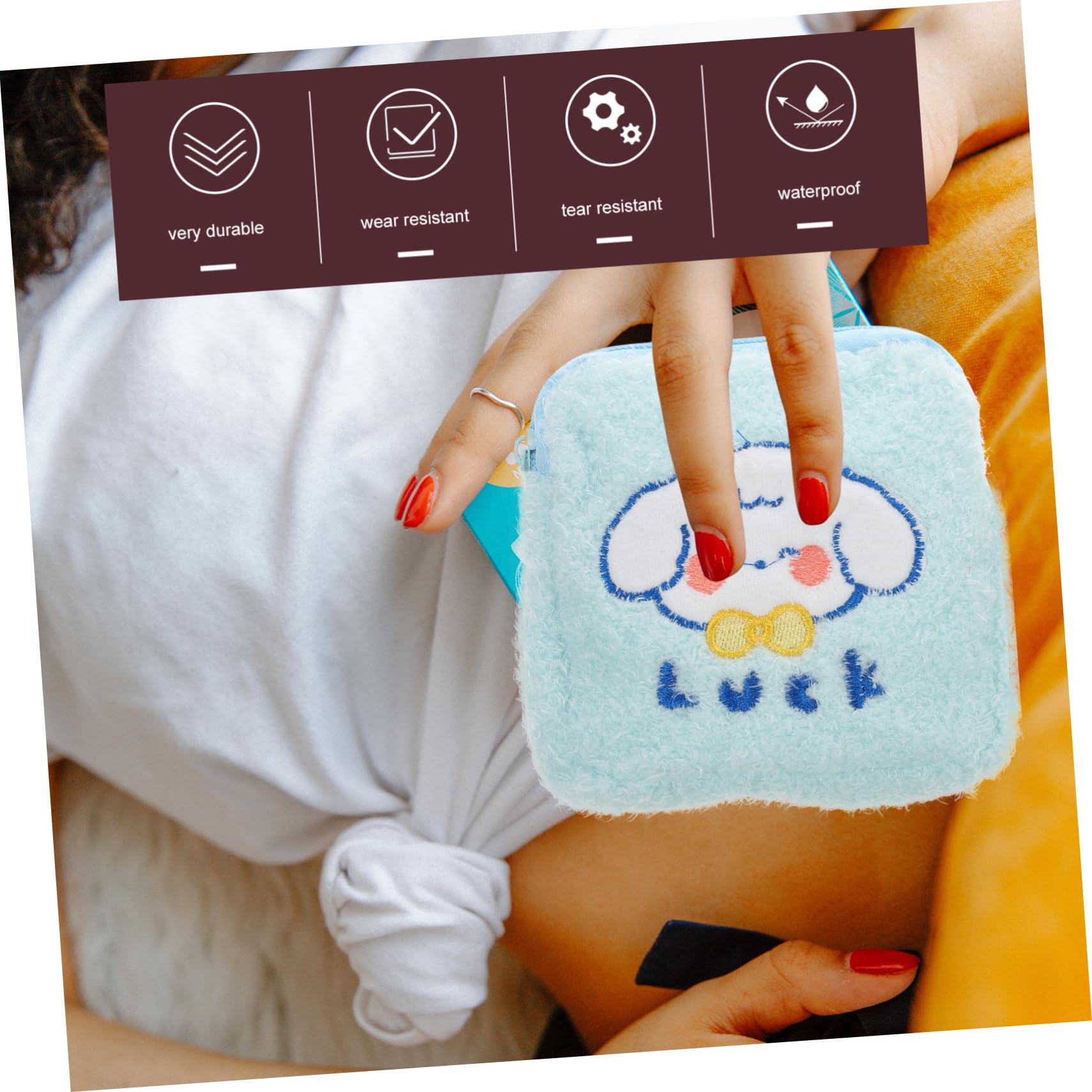 COLLBATH Women's Sanitary Pad Organizer Bag - Portable Pouch for Tampons, Pads & Feminine Hygiene Products - Perfect for Travel, Gym & Everyday Use in Handbags & Purses