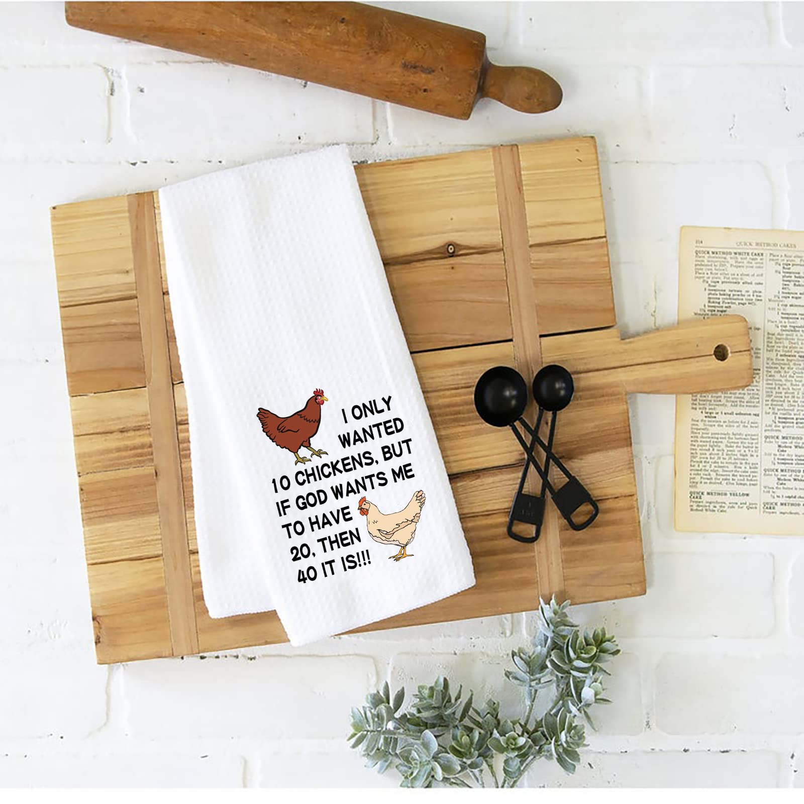 Funny Chicken Kitchen Towels - Cute Chicken Lover Gift Set for Poultry Enthusiasts, Housewarming Present for Chicken Owners (40-Piece Set) - Perfect for Farmhouse Decor, Country Kitchen & Chicken-Themed Parties