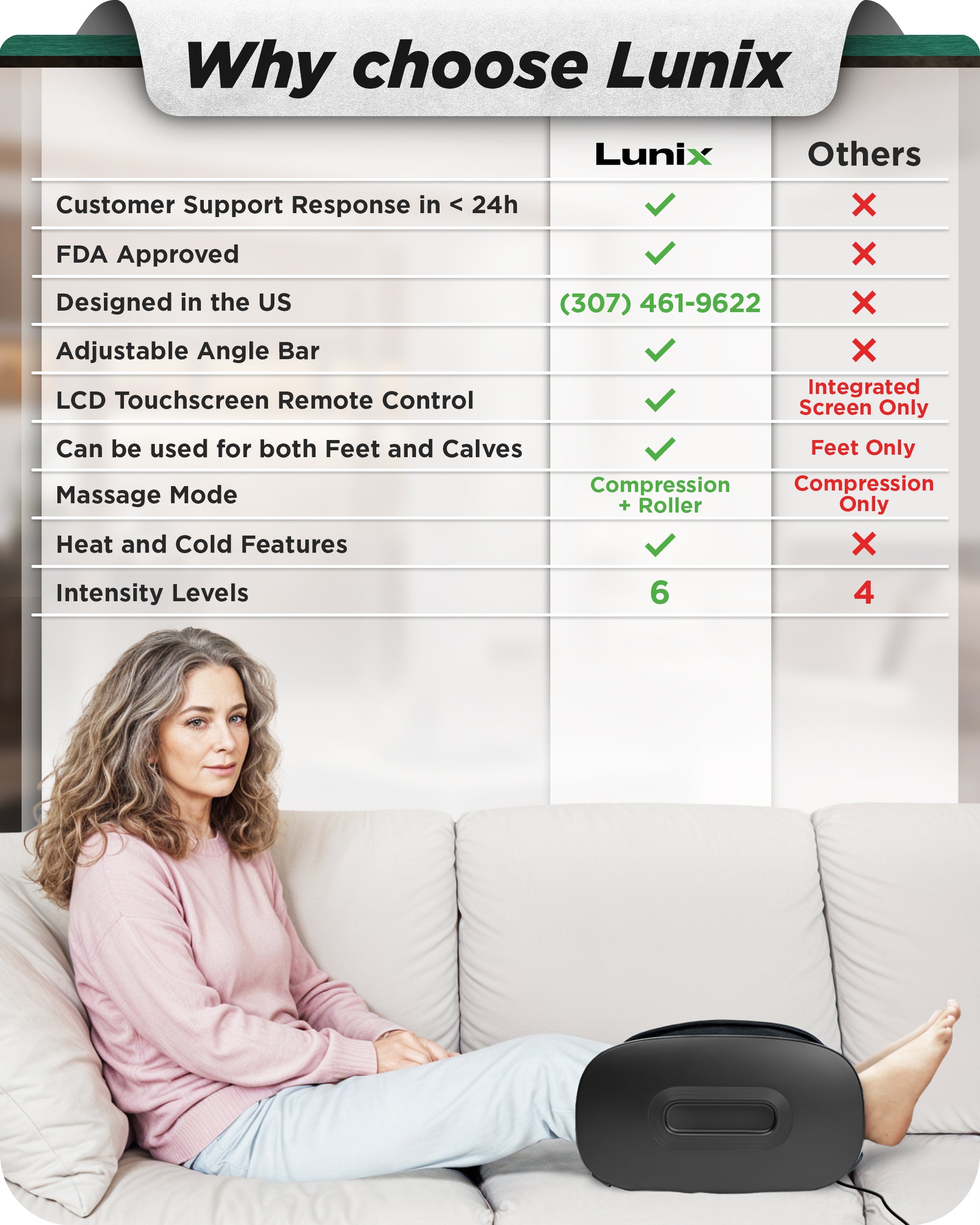 LX21 Shiatsu Foot and Calf Massager with Remote Control - Deep Kneading Massage for Pain Relief, Black - Perfect for Home, Office & Relaxation After Workout