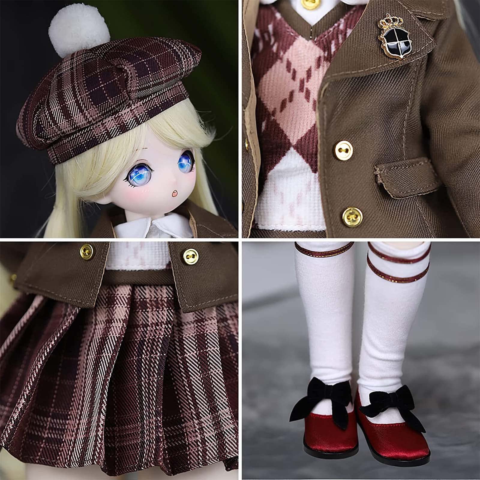 1/4 BJD Dolls - Anime Style 16 Inch Ball Jointed Doll Full Set with Wig, 3D Eyes, Outfit & Shoes | Perfect Gift for Girls & Collectors | Role Play, Photography & Display