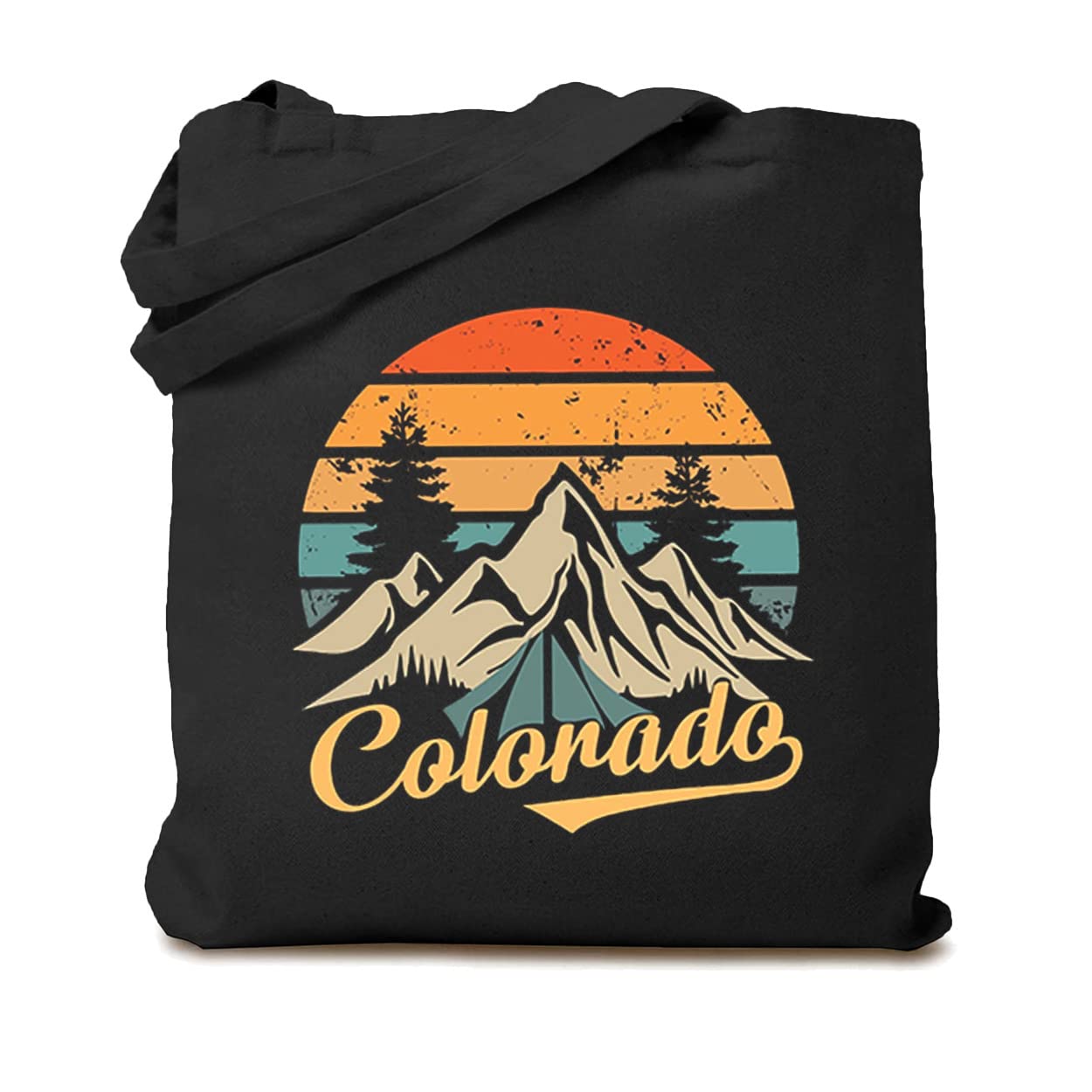 Colorado Mountain Canvas Tote Bag for Women - Eco-Friendly Reusable Shoulder Bag with Cute Graphic Print, Perfect for Work, Grocery Shopping & Camping | Durable & Stylish Everyday Carryall