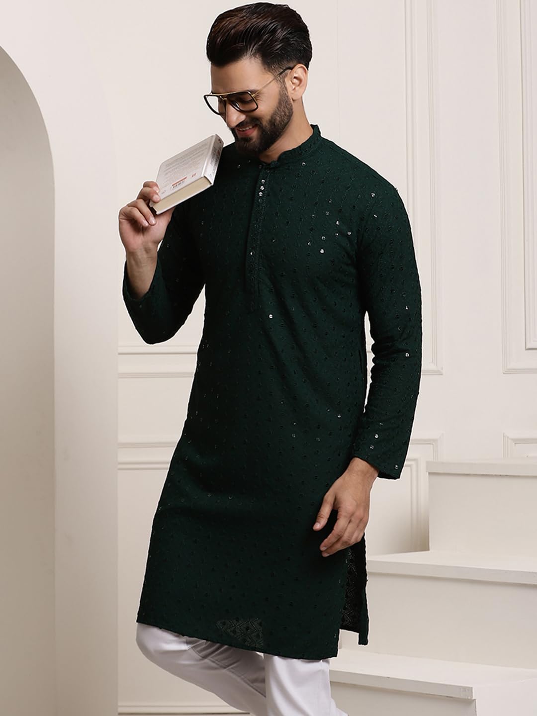 Sojanya Men's Pure Cotton Long Kurta for Men | Traditional Indian Ethnic Wear Since 1958 | Perfect for Festivals, Weddings & Cultural Events