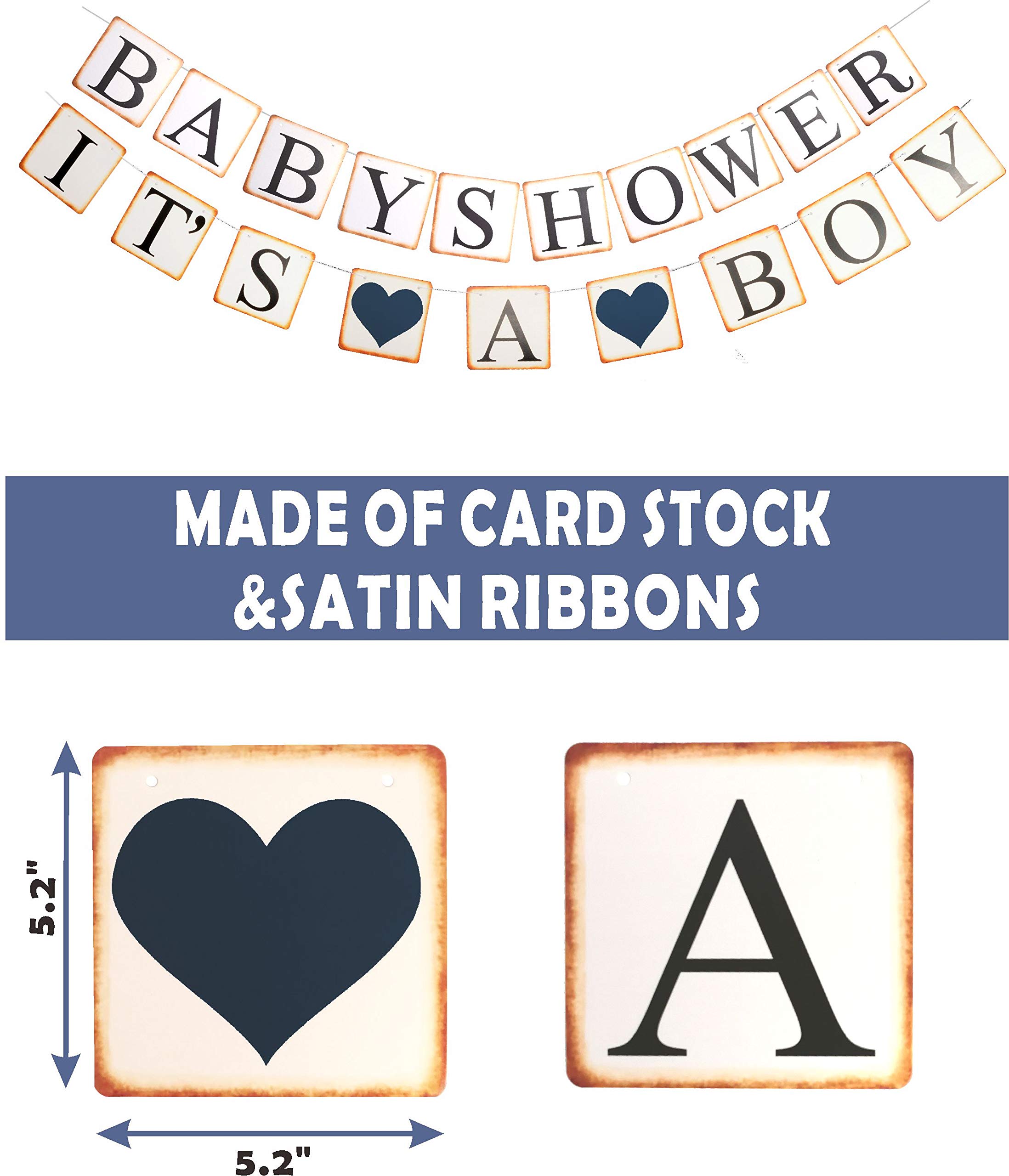 MEANT2TOBE Blue & Grey Elephant Baby Shower Decorations Set - It's a Boy Party Supplies, Nursery Theme Decor for Baby Showers, Gender Reveals & Newborn Celebrations