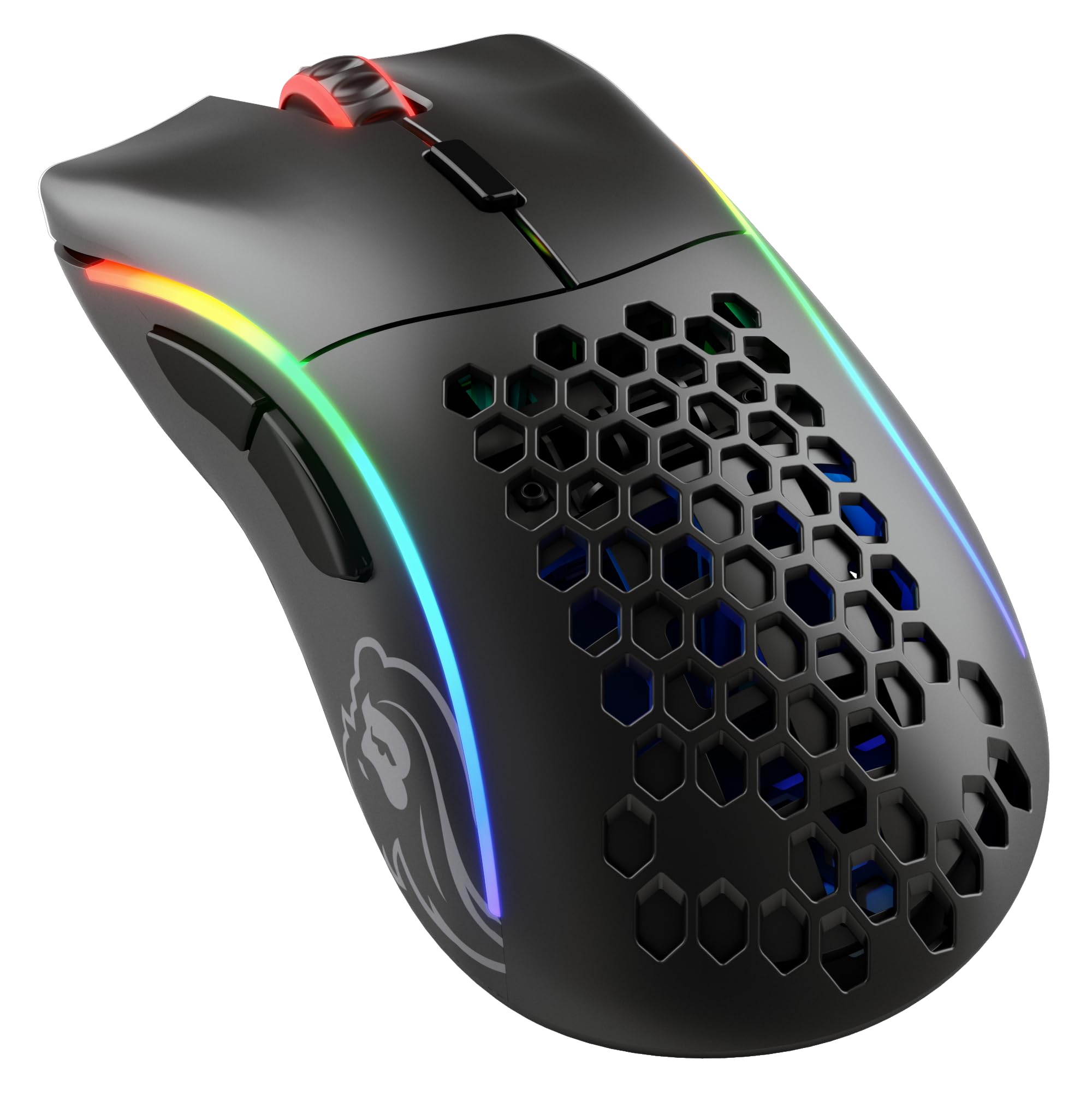 Glorious Model D Wireless Gaming Mouse - Ultra Lightweight 69g, 2.4GHz Lag-Free Wireless, 71-Hour Battery Life, RGB Lighting, BAMF Sensor, Ergonomic Design, 6 Programmable Buttons - Matte Black - Perfect for FPS, MOBA & PC Gaming
