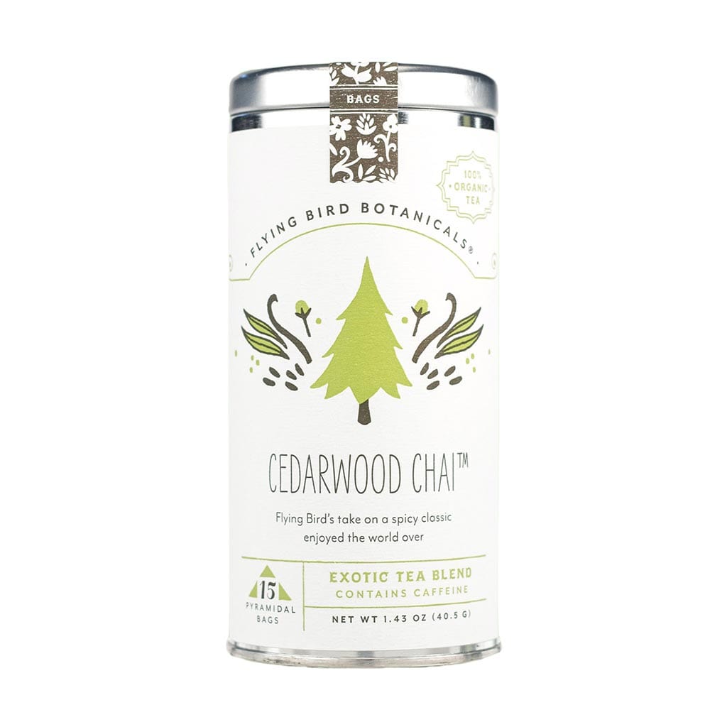Organic Cedarwood Chai Tea Bags - Spiced Black Tea with Cinnamon & Cardamom - Perfect for Relaxation & Afternoon Tea Time