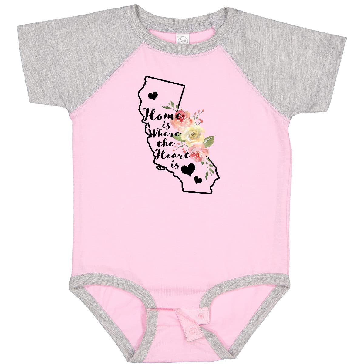 Inktastic California Home is Where The Heart is Watercolor Baby Bodysuit - Soft Cotton Onesie for Newborns & Infants - Perfect for Family Photos, Baby Showers & Everyday Wear