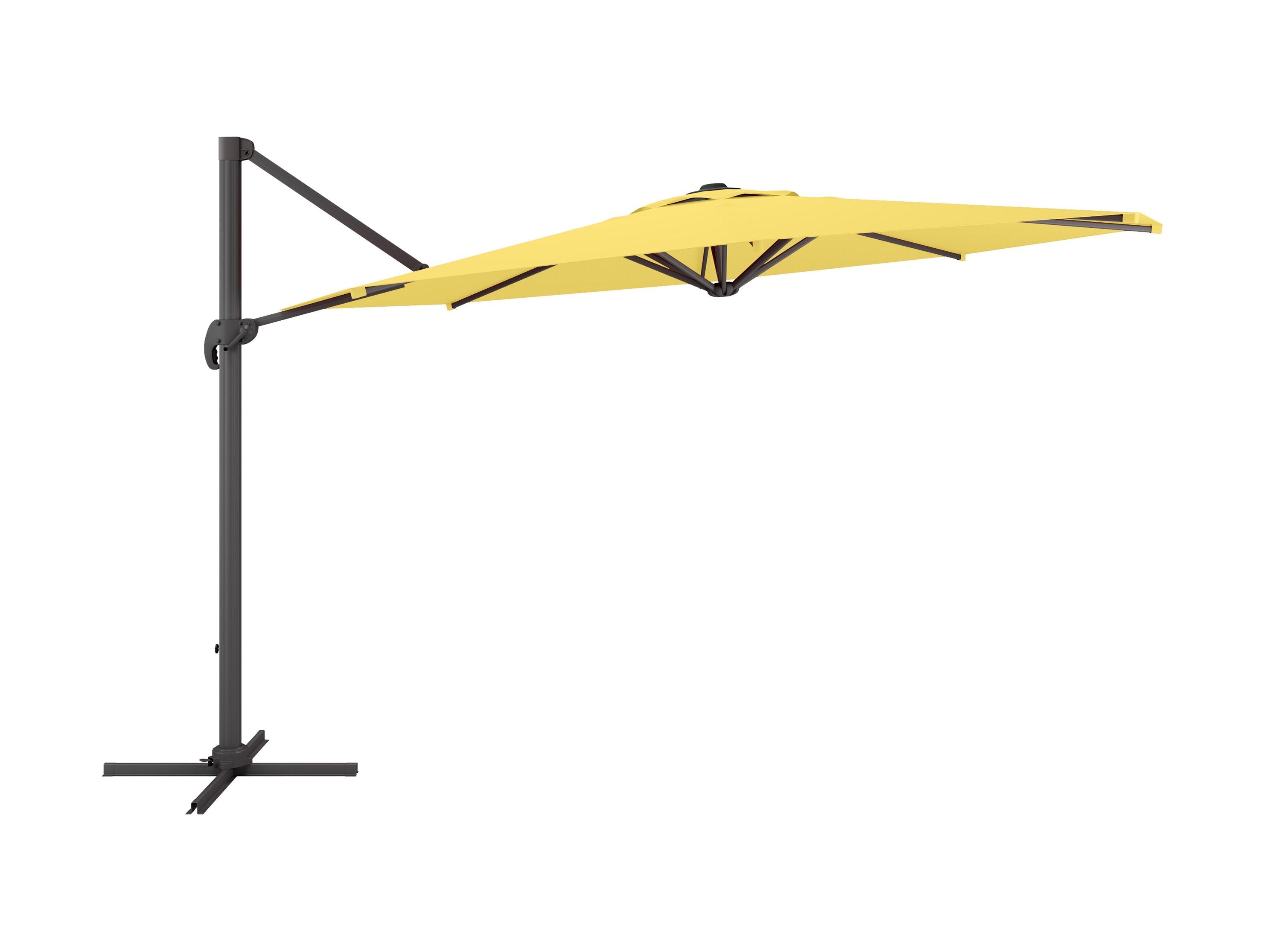 11.5ft Deluxe Offset Patio Umbrella - Yellow Outdoor Cantilever Sun Shade for Poolside, Garden, and Backyard Relaxation