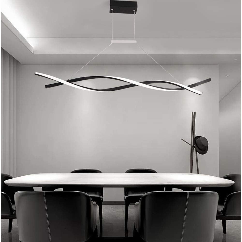 Modern LED Chandelier Light - Dimmable 3000K~6500K with Remote Control, Adjustable Hanging Ceiling Lamp for Dining Room, Living Room, Bedroom, Kitchen & Study | Flush Mount Pendant Lighting for Home Decor & Ambient Lighting