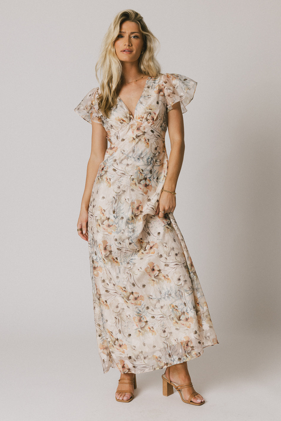 Libbie Floral Maxi Dress for Women - Elegant Long Summer Dress with Floral Print, Perfect for Beach, Wedding & Vacation