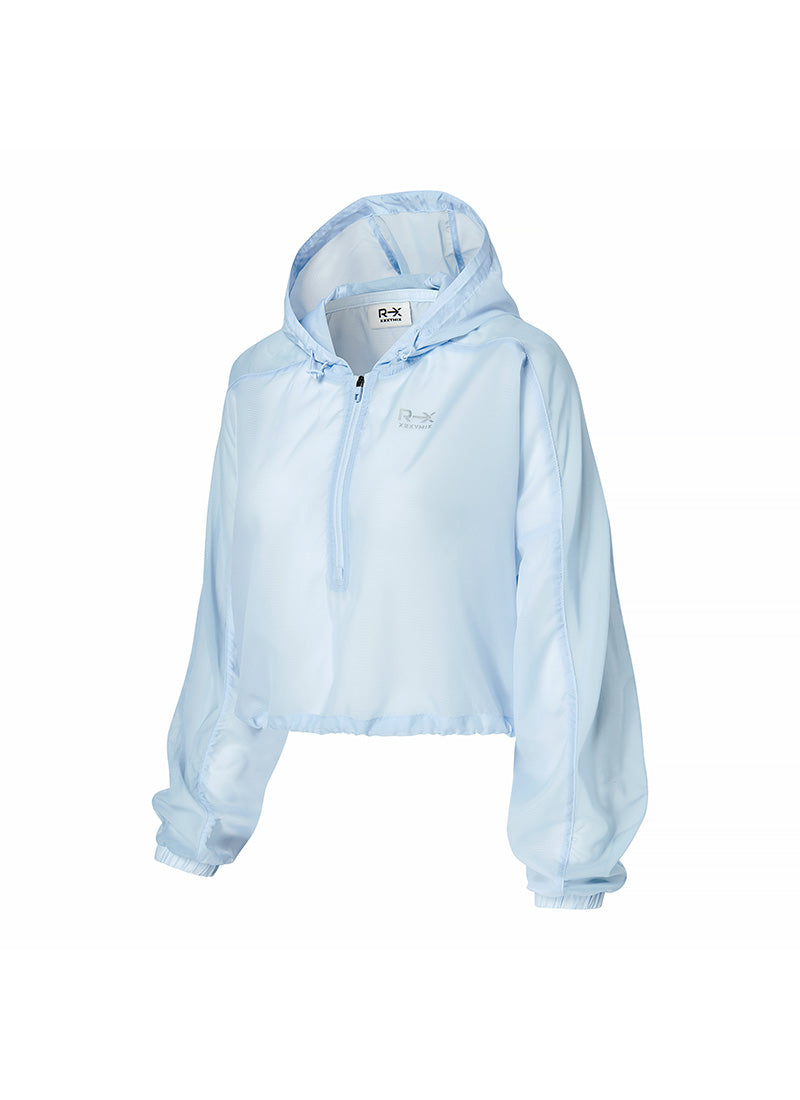 RX Airy Mesh Crop Anorak Jacket - Lightweight Breathable Windbreaker for Women | Perfect for Hiking, Running & Outdoor Activities