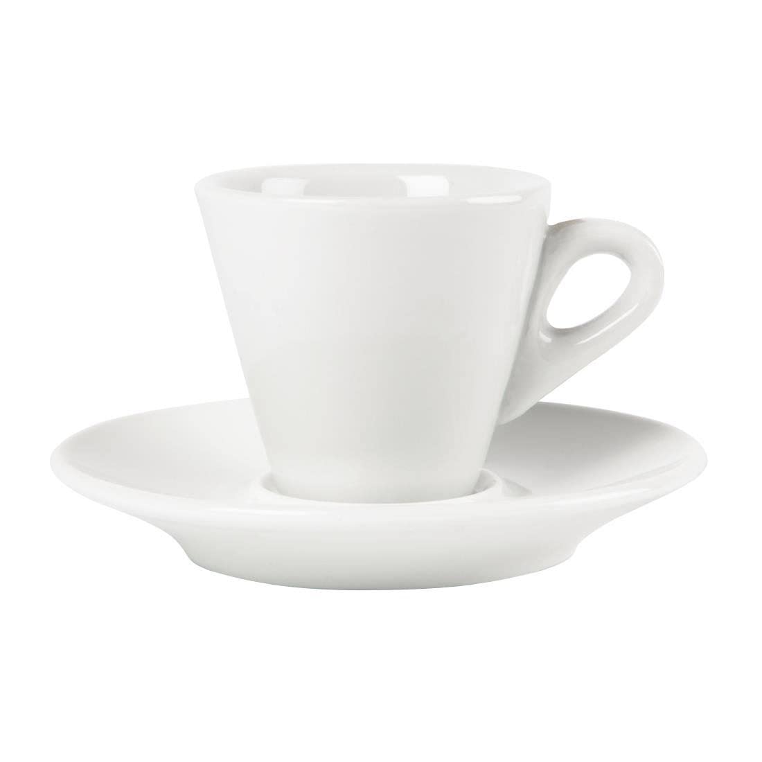 Olympia Whiteware 60ml (2oz) Conical Espresso Cups & Milk Jugs Set of 12 - Perfect for Coffee Shops, Home Baristas, and Italian-Style Espresso Serving