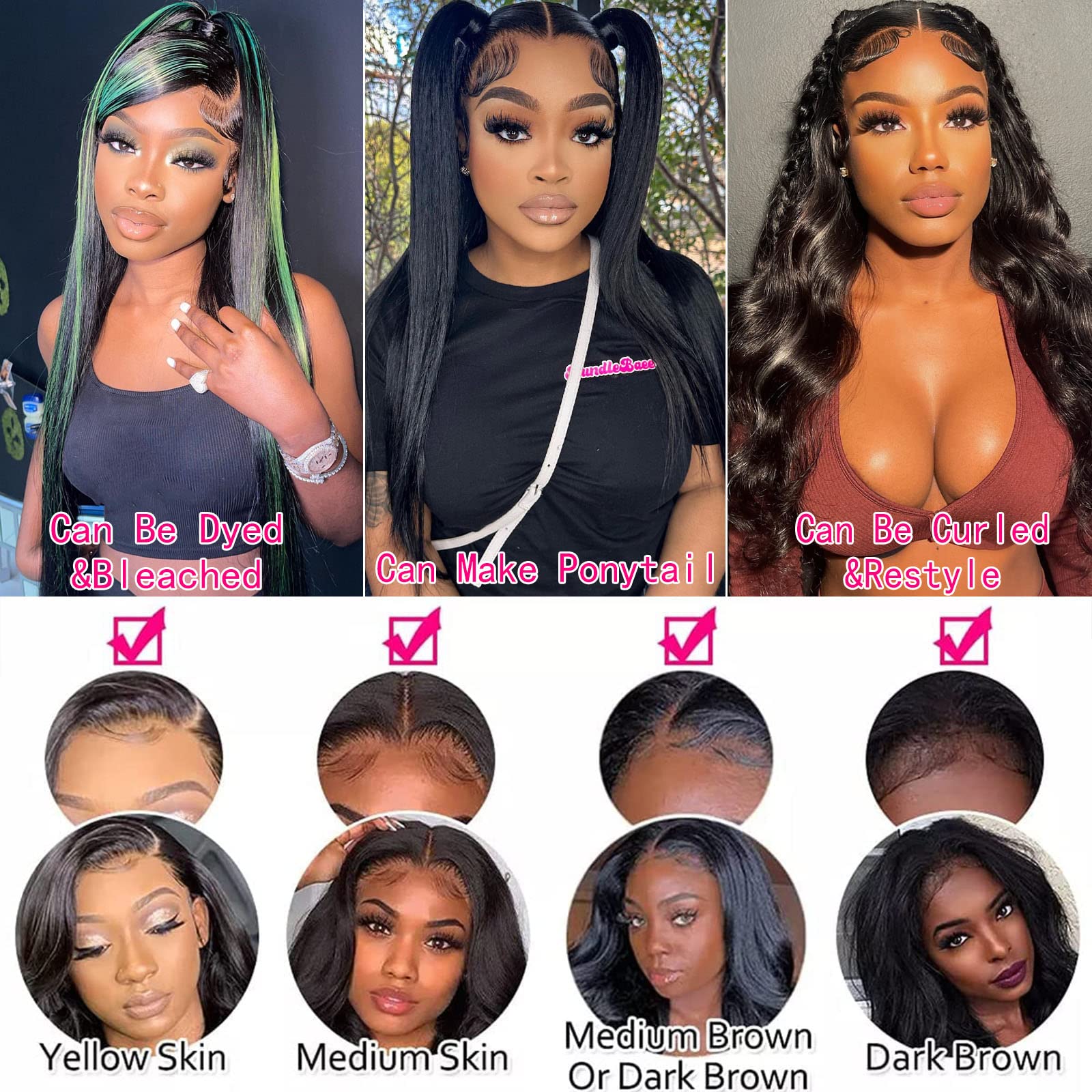 30 Inch Straight Lace Front Wigs Human Hair - Pre Plucked with Baby Hair, 13x4 HD Lace Frontal Wigs Brazilian Virgin Hair for Black Women - Perfect for Daily Wear, Parties, and Special Occasions