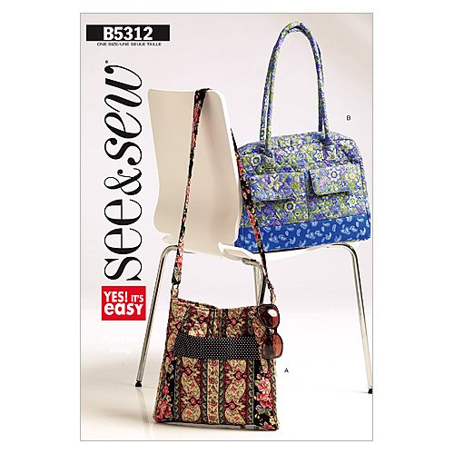 Butterick Patterns B5312 - Fashionable DIY Tote Bags Sewing Pattern, One Size Fits All | Perfect for Handmade Purses, Beach Bags & Grocery Shopping