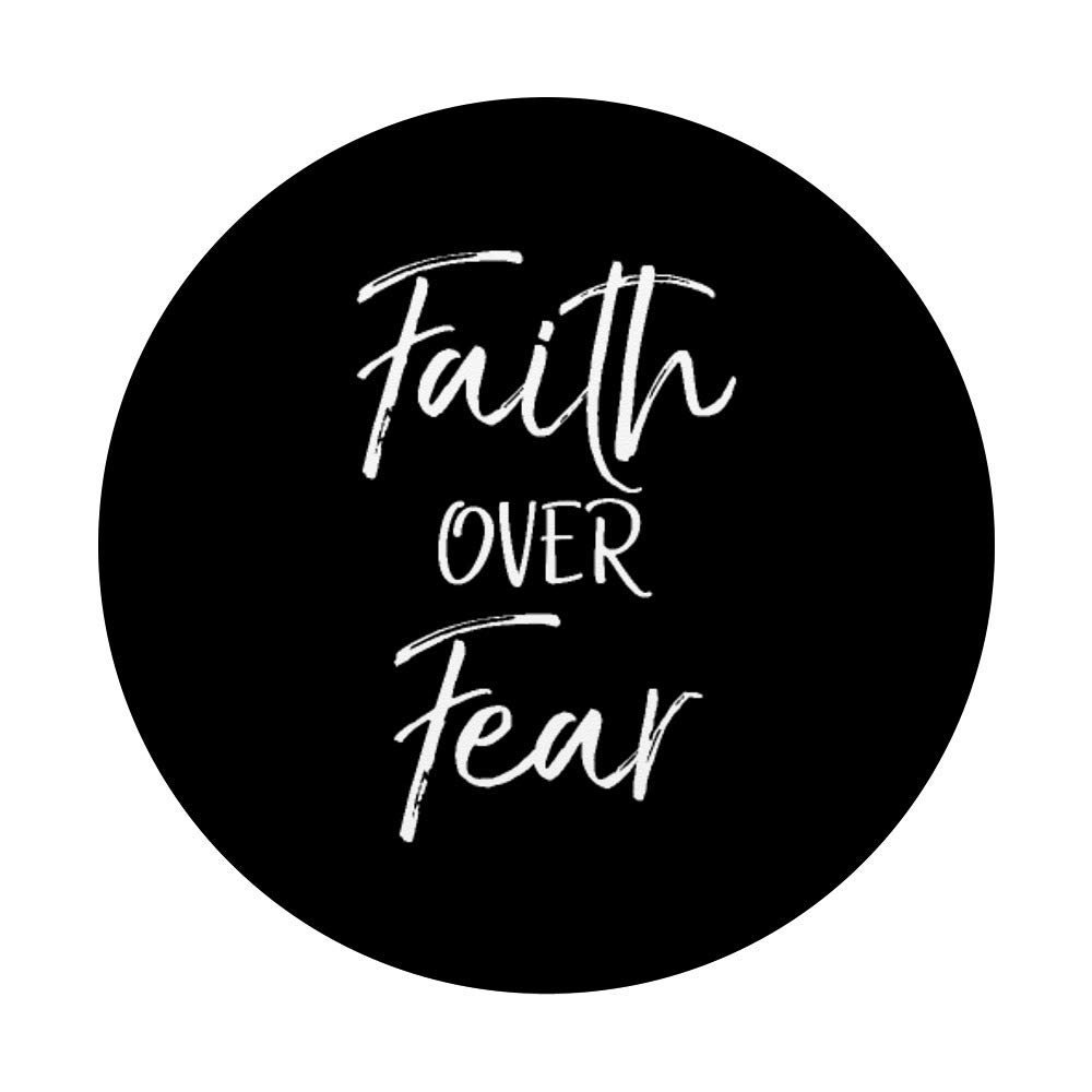 Faith Over Fear Christian Bible Verse PopSocket Grip - Swappable Phone & Tablet Holder for Daily Inspiration, Church, Bible Study, and Travel