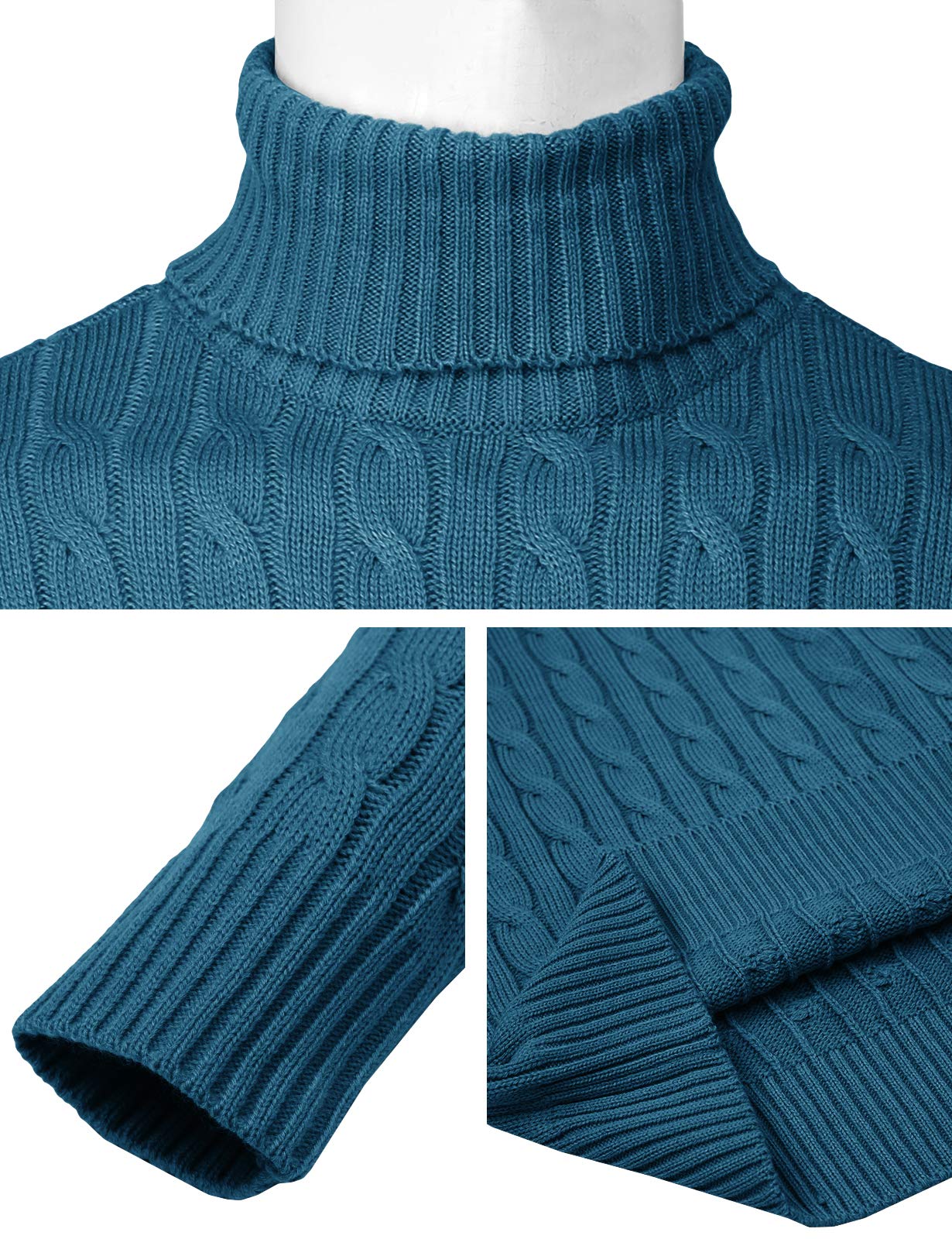 Men's Slim Fit Turtleneck Pullover Sweater - Warm Knitted Thermal Top for Winter | Casual & Office Wear | H2H Brand