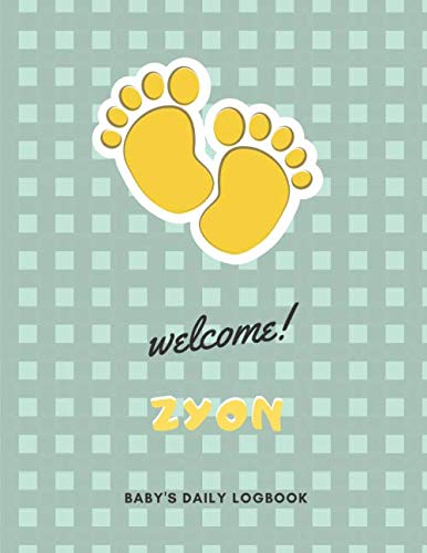 Custom Baby Log Book with Name (Zyon) - Newborn Health Tracker for Immunizations, Breastfeeding & Sleep | 8.5x11 Inch 120-Page Journal with Matte Cover | Perfect for New Parents to Record Baby's Daily Routine & Growth