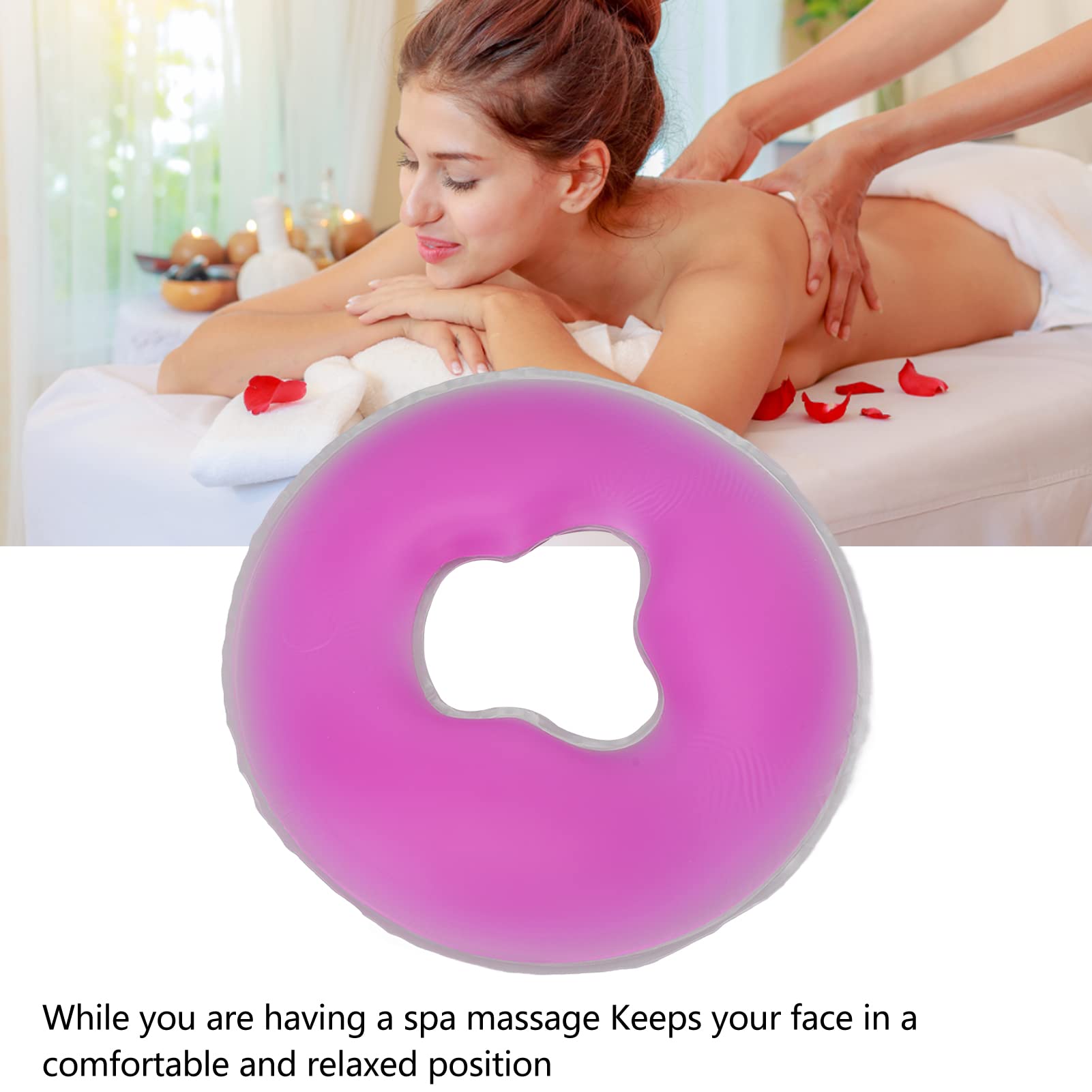 Premium Silicone Face Massage Pillow - Soft Gel Face Pad for Relaxation & Skin Care - Round Cushion for Beauty Salon, Spa & Desk Break - Perfect for Stress Relief & Anti-Aging Skincare Routine