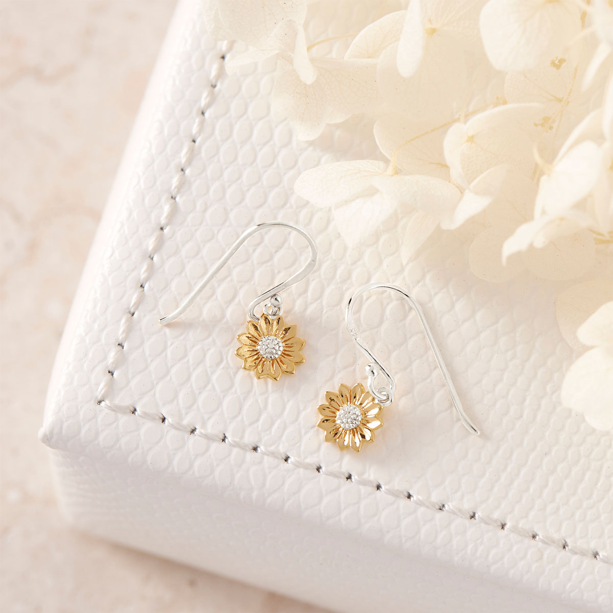 Elegant Tiny Delicate Sunflower Two-Tone Earrings for Women - Perfect for Everyday Wear, Parties & Gifts