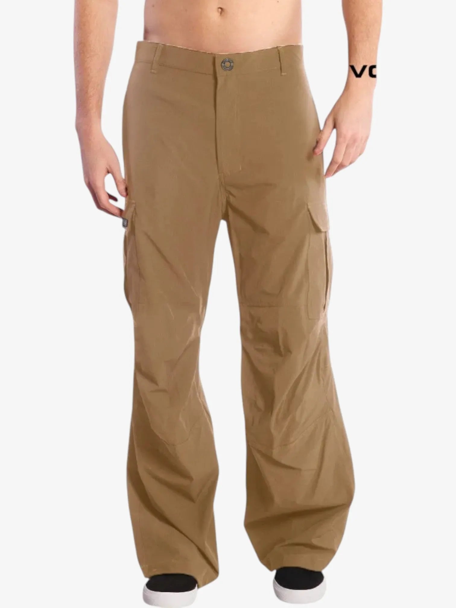 Volcom Men's Baggy Cargo Pants - Brown Casual Streetwear Trousers for Skateboarding & Urban Fashion