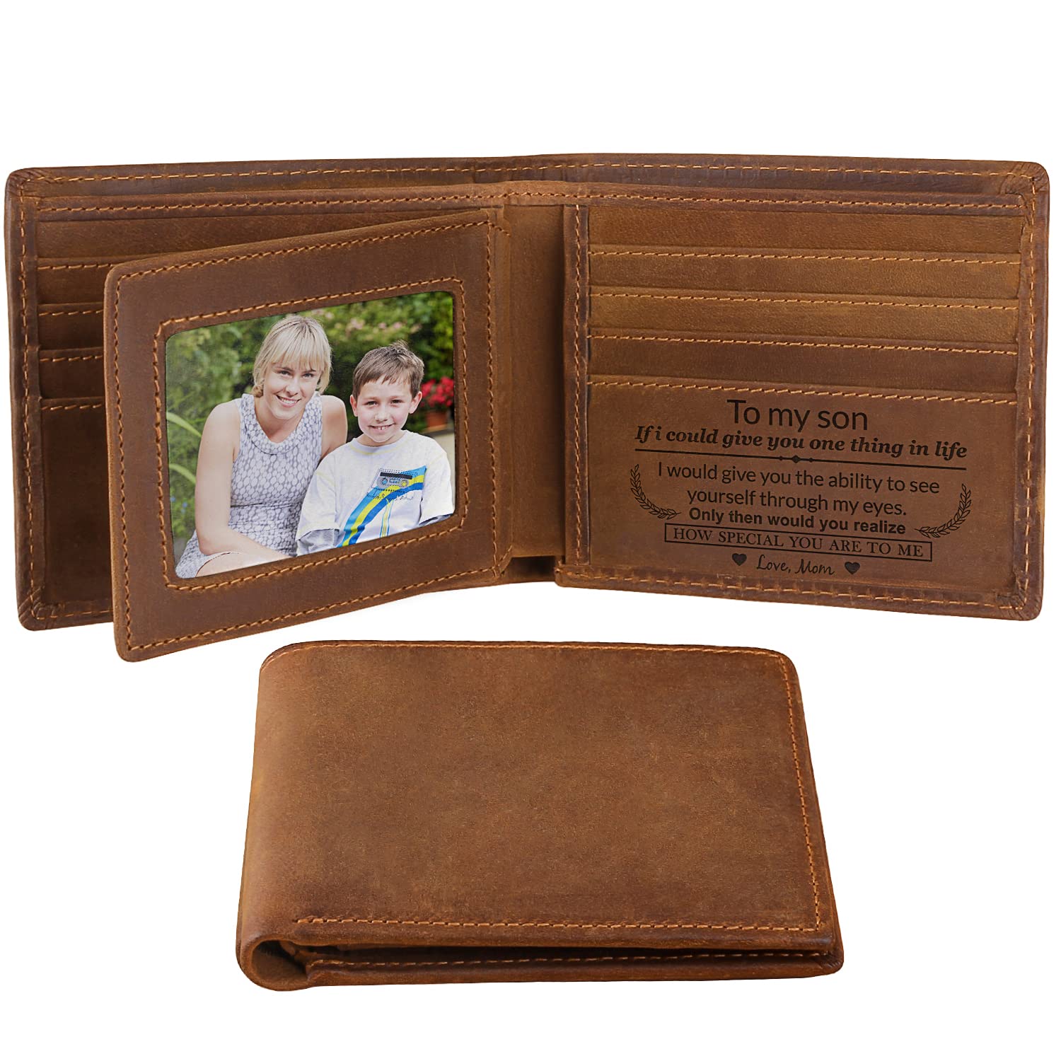Personalized Engraved Wallet for Men - Graduation, Birthday & Christmas Gifts for Him - Perfect for Special Occasions