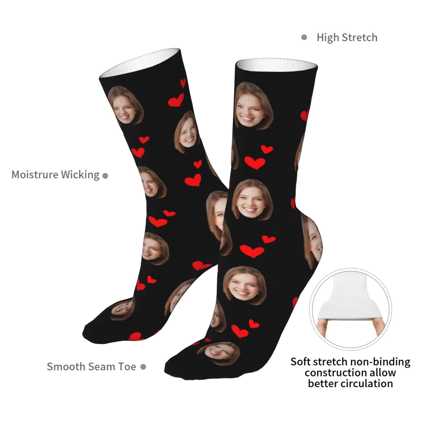Custom Photo Face Boxer Briefs & Socks Set for Men - Personalized Underwear Gift for Husband, Boyfriend - Valentine's Day, Anniversary & Birthday Present - Comfortable Cotton Underwear Set for Everyday Wear