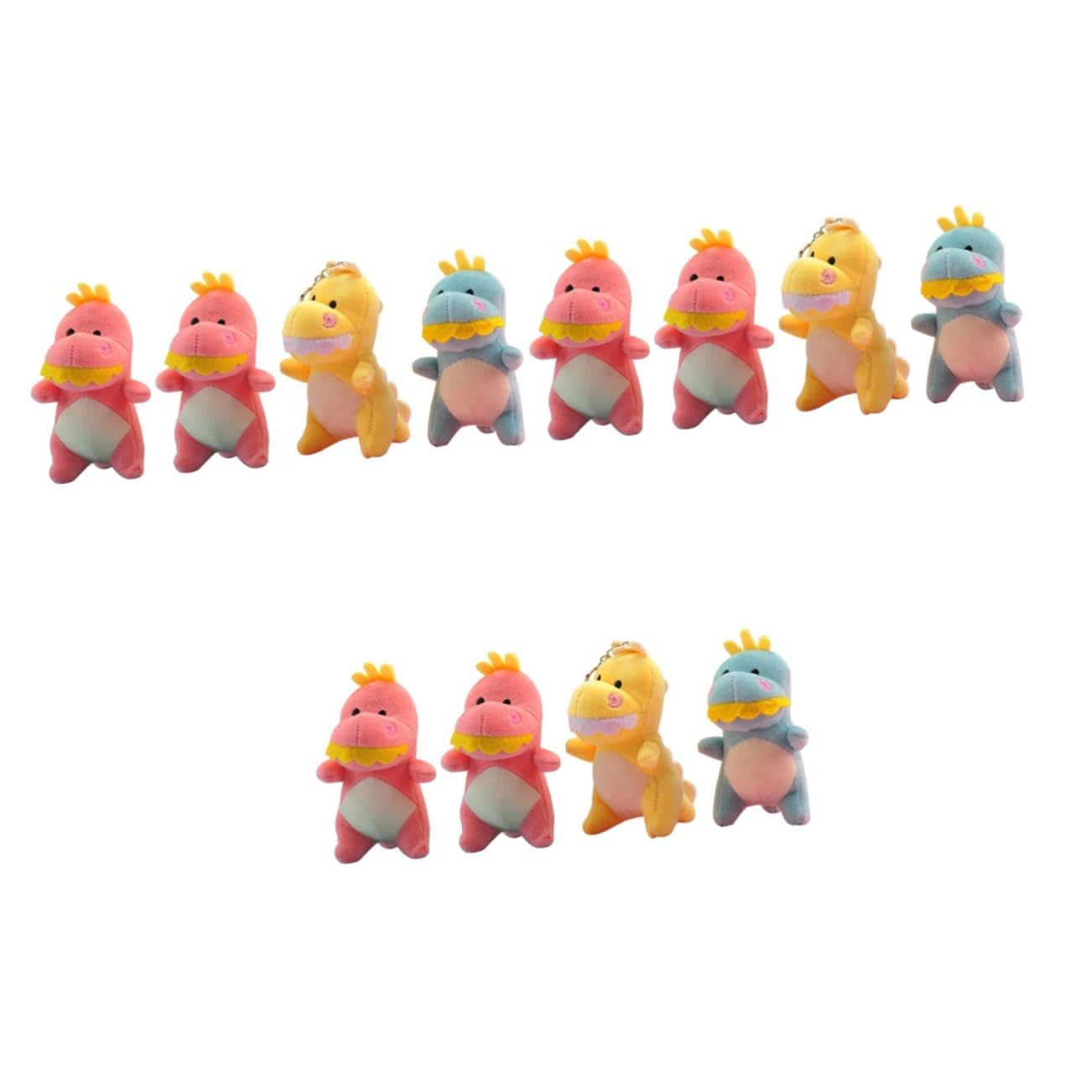 12 Pcs Cute Dinosaur Plush Keychains - Cartoon Animal Key Rings for Car, Handbag & Crib Bag | Soft Stuffed Keychain Pendants for Kids & Gifts