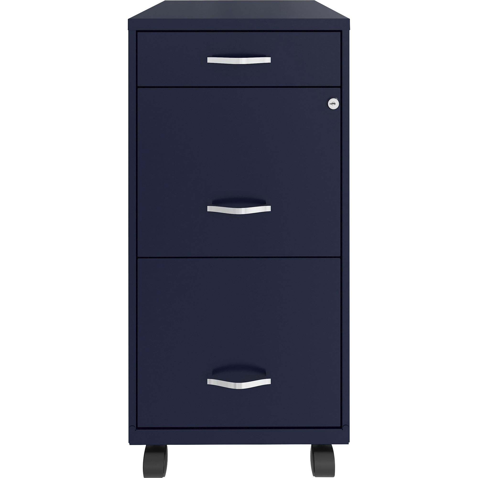 LYS SOHO 3-Drawer Mobile File Cabinet - Navy Blue Storage Box for Office & Home Organization | Perfect for Documents, Files, and Office Supplies