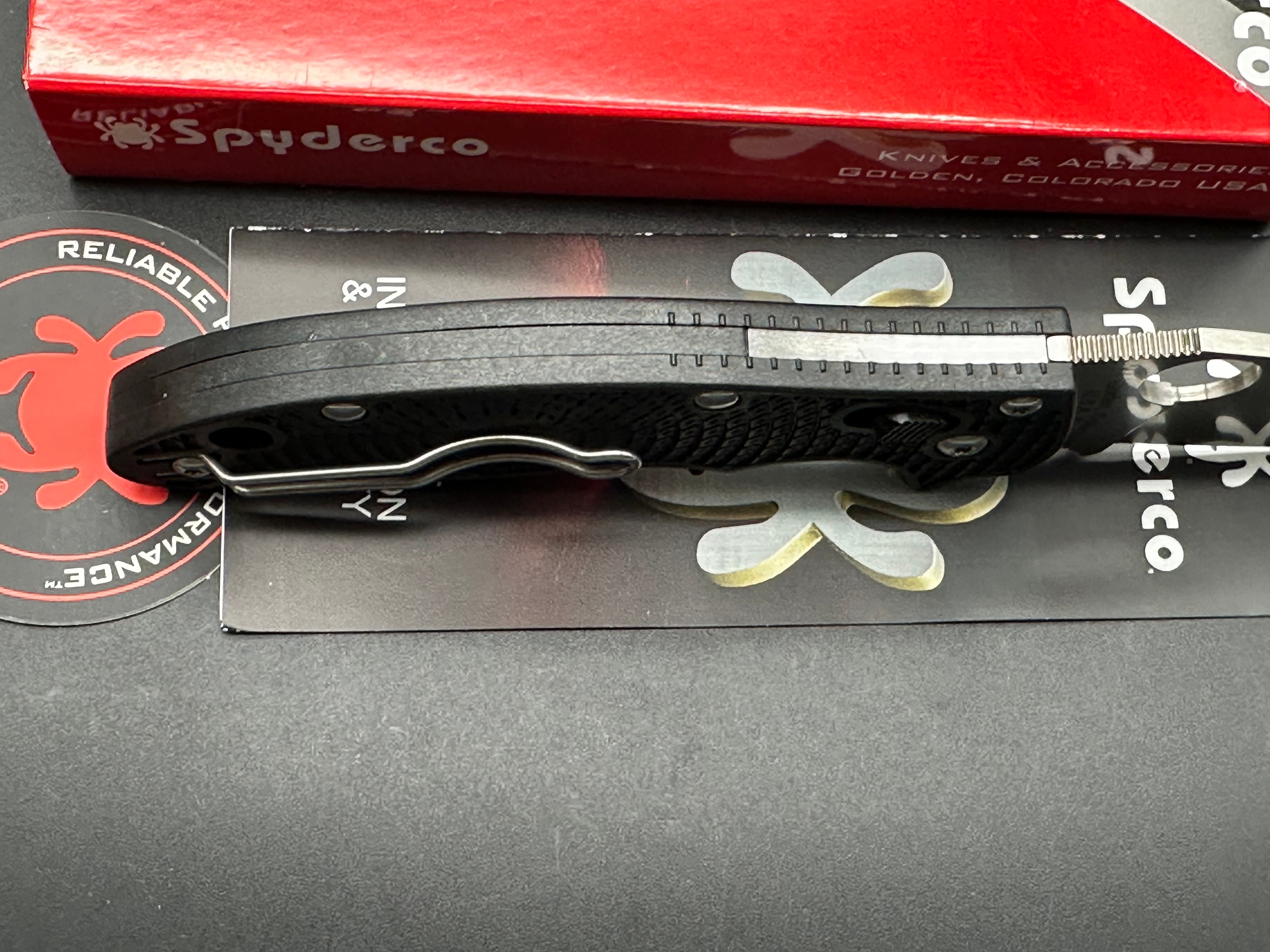 Spyderco Manix 2 Lightweight Folding Knife - CTS BD1N Satin Blade & Black FRCP Handle - EDC, Outdoor, Camping, Hunting Gear