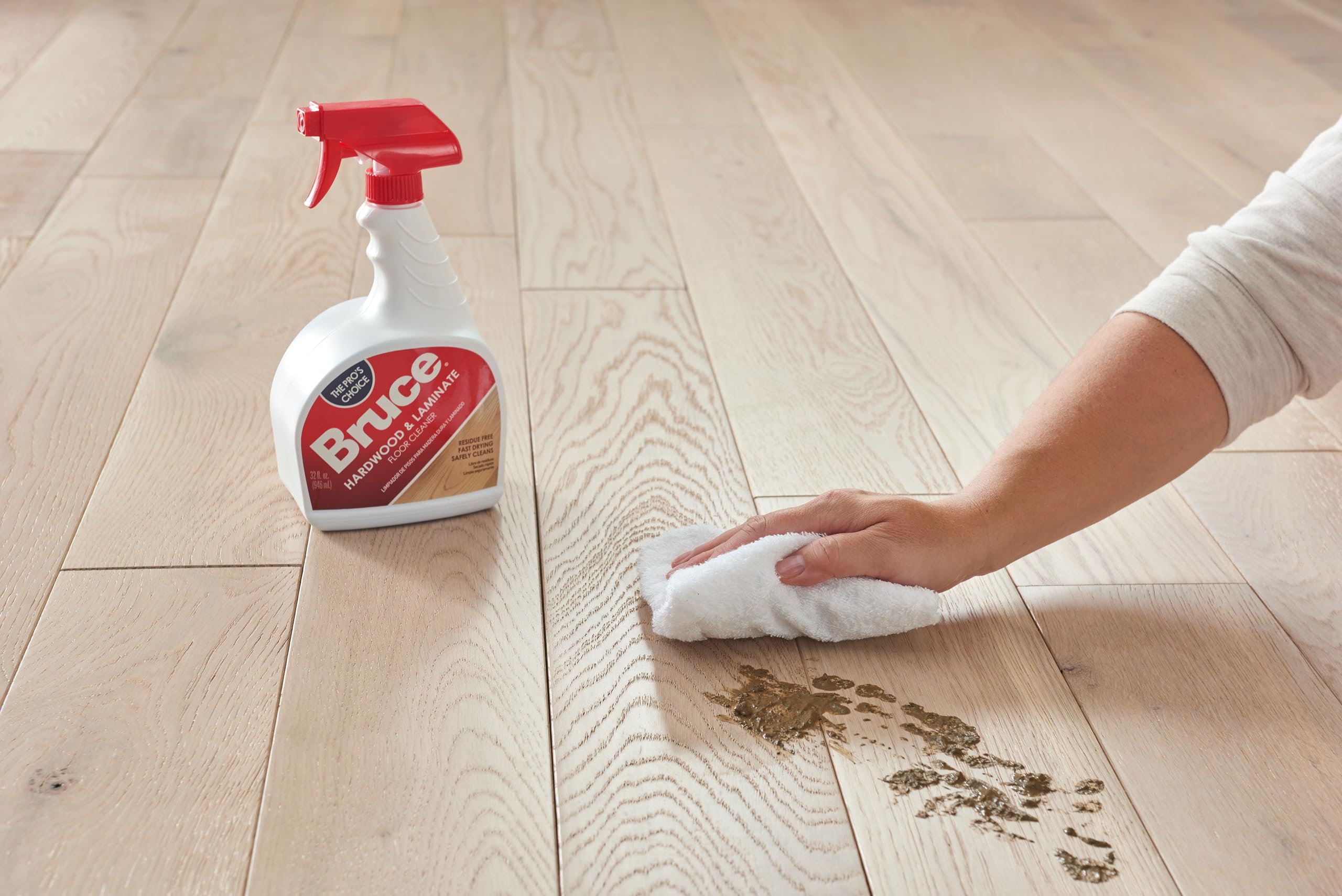 Premium Hardwood & Laminate Floor Cleaner Spray - Gentle, Streak-Free Formula for Wood Floors & Surfaces - Perfect for Living Rooms, Kitchens & High-Traffic Areas