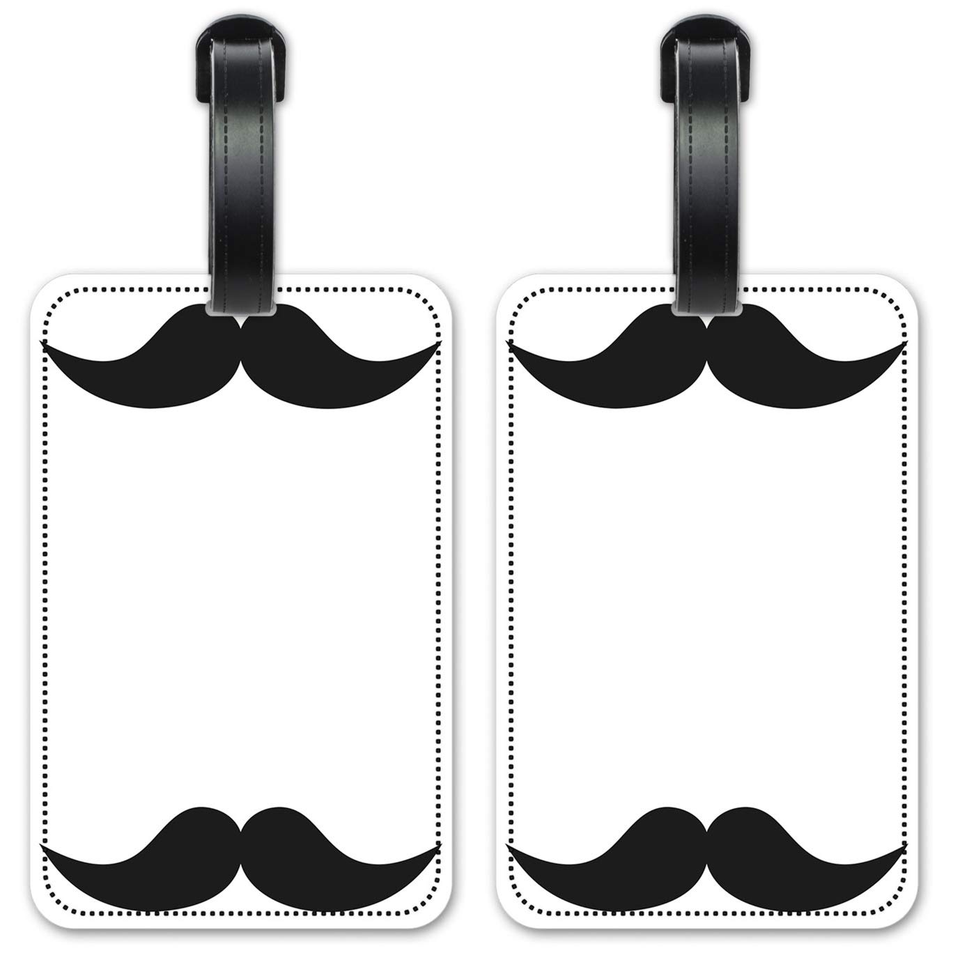 Premium Leather Luggage ID Tags for Men - Personalized Suitcase Identification Cards Set of 2 - Perfect for Travel, Business Trips & Vacation
