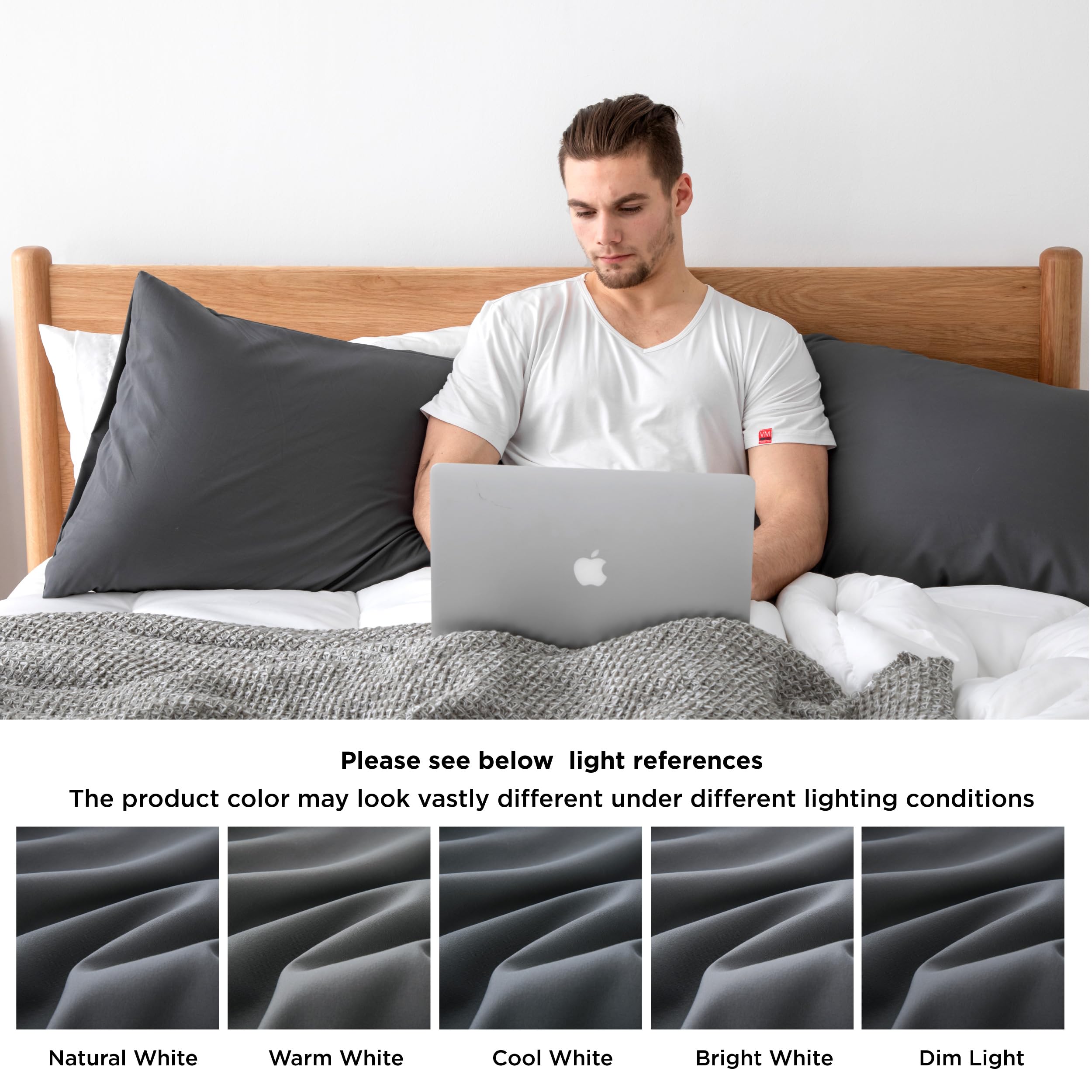 Bedsure 2 Pack Standard Size Pillowcases (50x75 cm) - Soft Brushed Microfiber Pillow Covers with Envelope Closure for Hair & Skin Care, Dark Grey - Perfect for Bedroom, Guest Room & Home Decor Gifts for Women