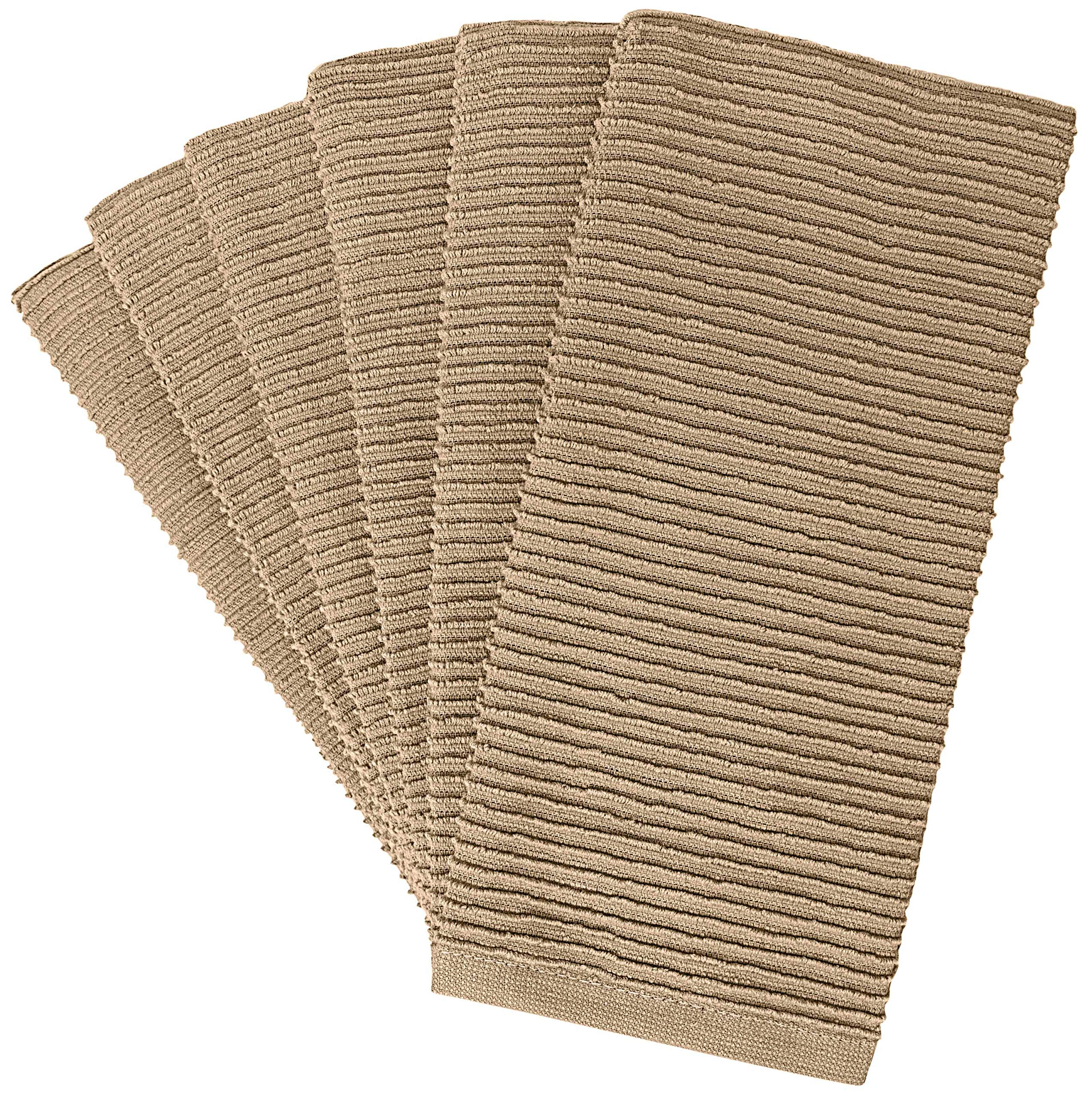 Premium Cotton Kitchen Towels Set of 6 - Extra Large 16