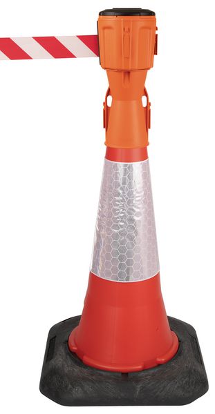 Retractable Barrier Head & Cone Adaptor Kit - Adjustable Safety Crowd Control System for Events, Construction Sites & Public Spaces