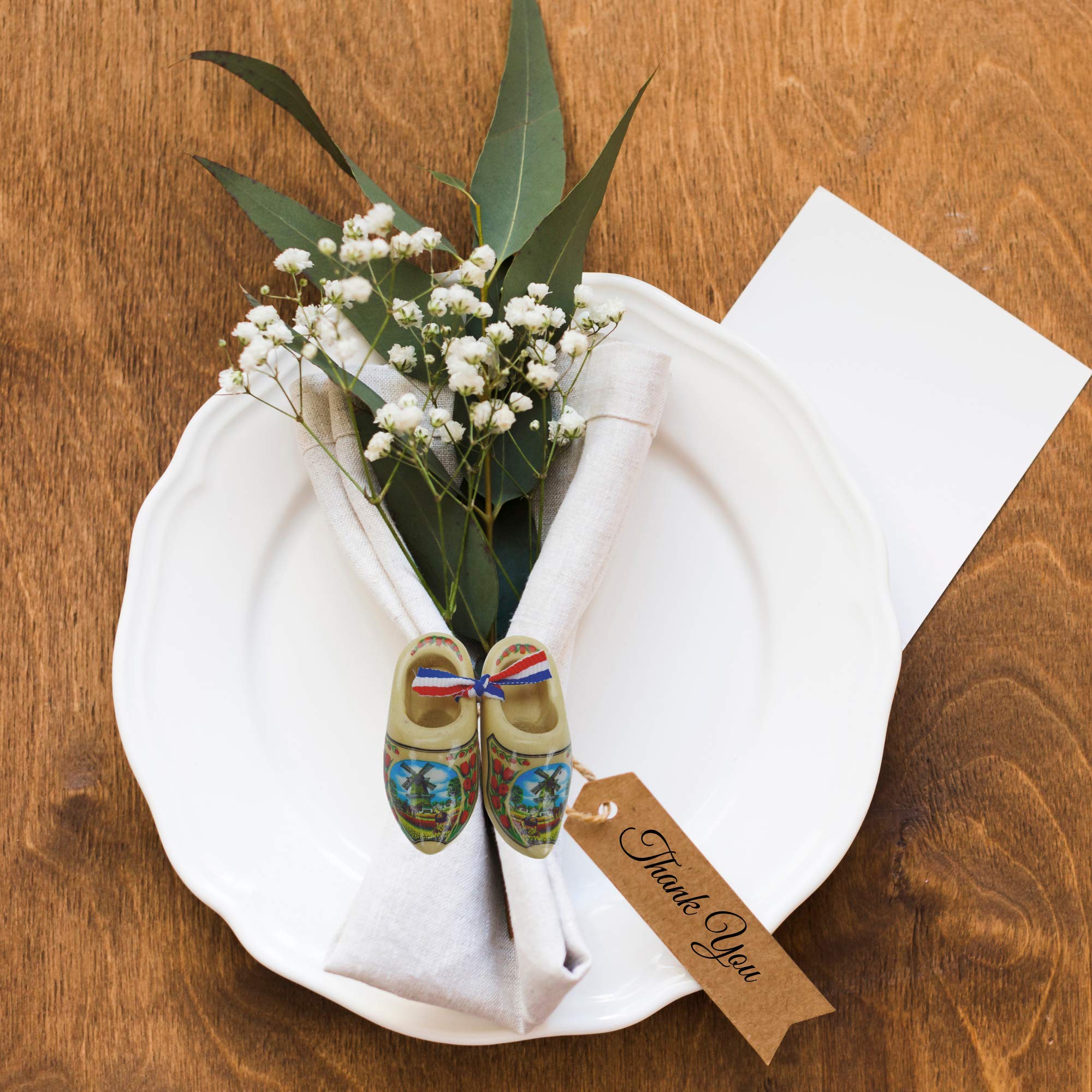 Premium Wooden Magnetic Shoe Clips with Tulip Design (2.5