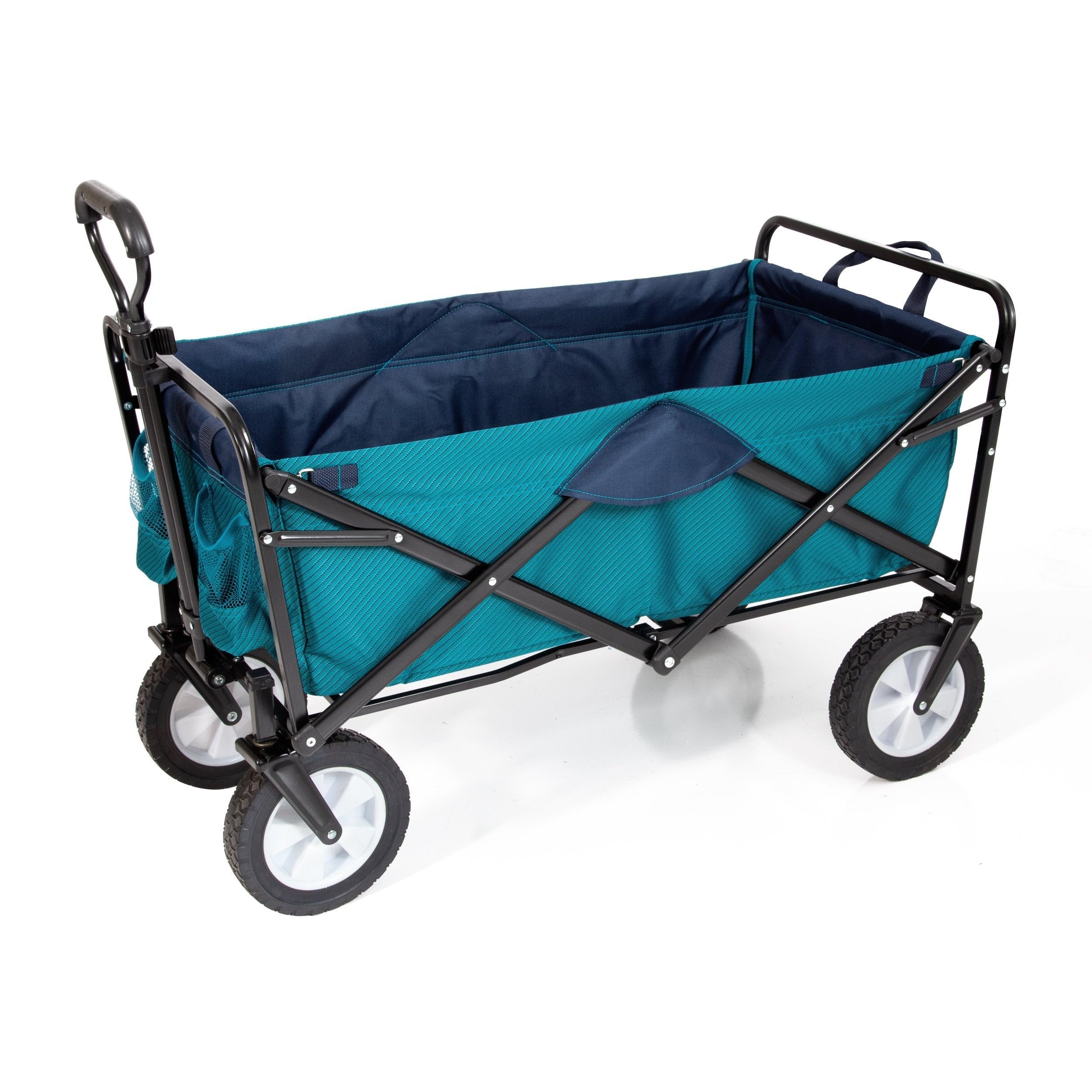 MacSports Heavy Duty Collapsible Wagon with Wheels - Foldable Utility Cart for Beach, Camping, Picnics & Outdoor Adventures - Portable Beach Wagon with All-Terrain Wheels for Sand, Grass & Pavement