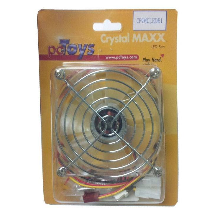 PCTOYS 92x92x25mm Crystal Cooling Fan with Blue LED Lights - High Performance PC Case Fan for Gaming Computers, Workstations & Home Theater PCs