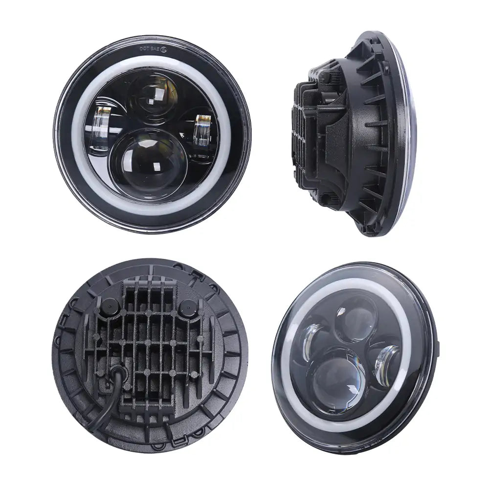 7 Inch RGB LED Headlight & 4 Inch RGB Fog Light Kit for Jeep Wrangler JK JL Gladiator JT - Off-Road Adventure & Night Driving Upgrade