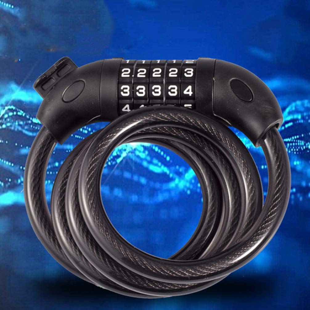 Heavy Duty Motorcycle Disc Lock - 5-in-1 Anti-Theft Bike Chain Lock with Combination for Mountain Bikes, Iron Sliding Door & Cable Security - Perfect for Outdoor Parking, Garage Storage & Travel Protection