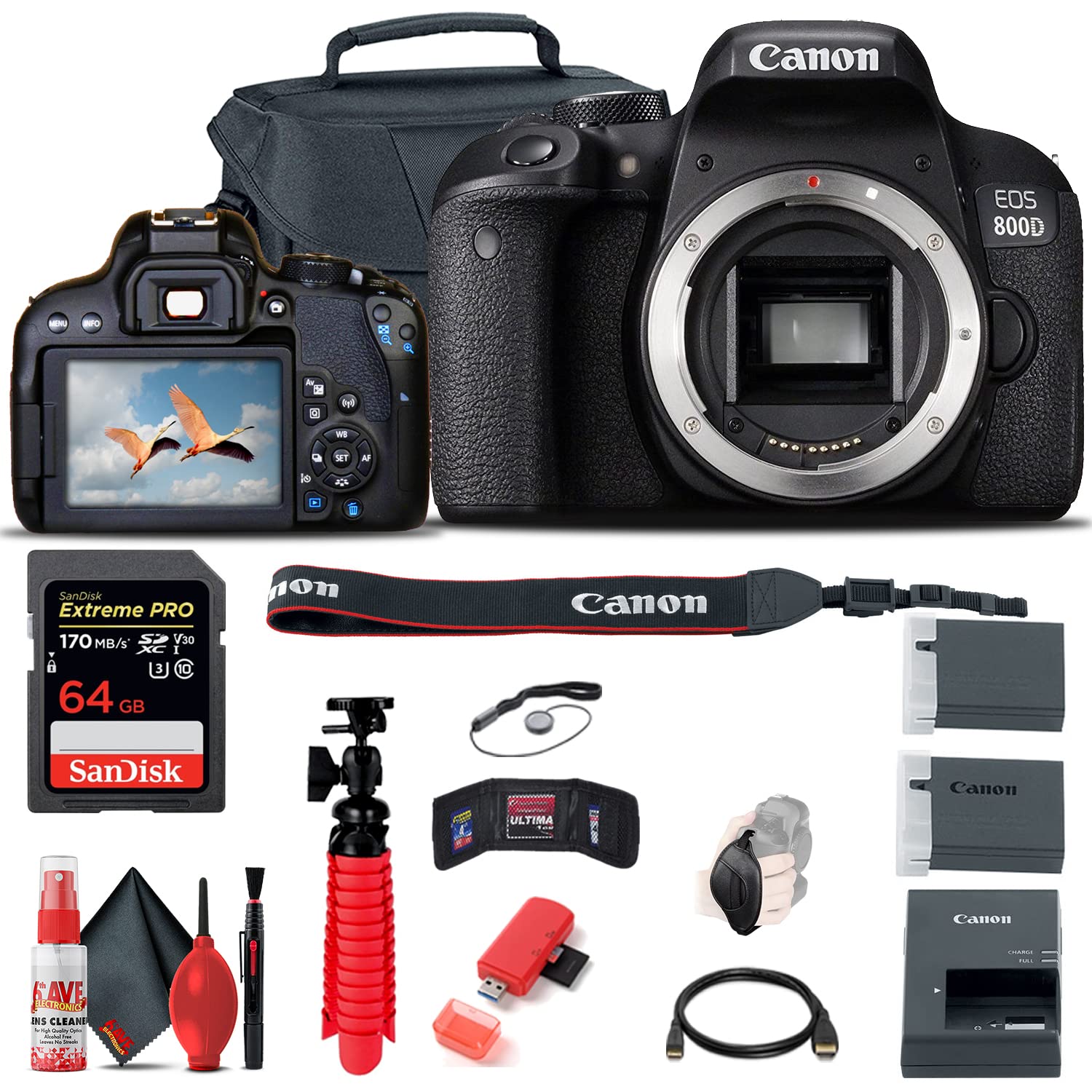 Canon EOS Rebel T7i DSLR Camera Body Only - 24.2MP APS-C CMOS Sensor, DIGIC 7 Image Processor, 3