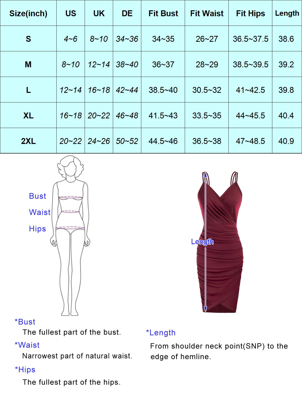 GRACE KARIN Women's Sexy Spaghetti Strap Cocktail Dress for Wedding Guest, Ruched V-Neck Bodycon Party Dress - Perfect for Evening Events, Date Nights & Special Occasions