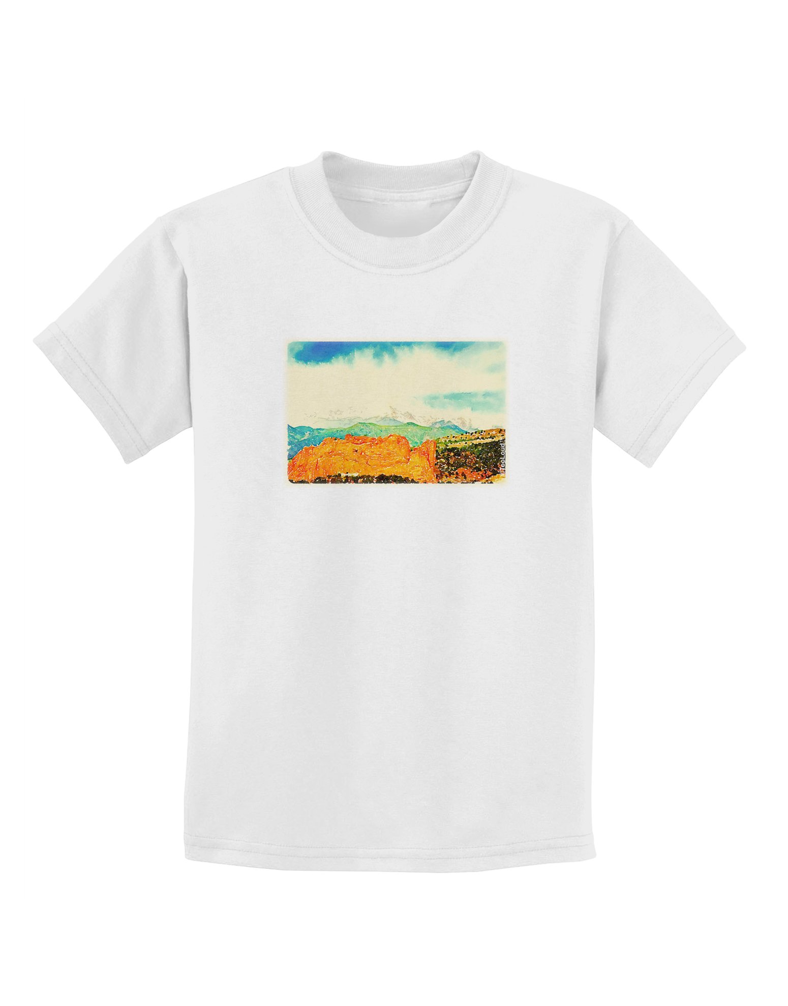 TooLoud CO Beautiful View Watercolor Kids T-Shirt - Soft Cotton Graphic Tee for Boys & Girls - Perfect for School, Playdates & Family Outings