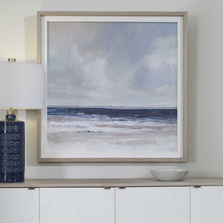 Ocean Abstract Painting - Modern Coastal Wall Art for Living Room, Bedroom & Office Decor | Handmade Canvas Artwork