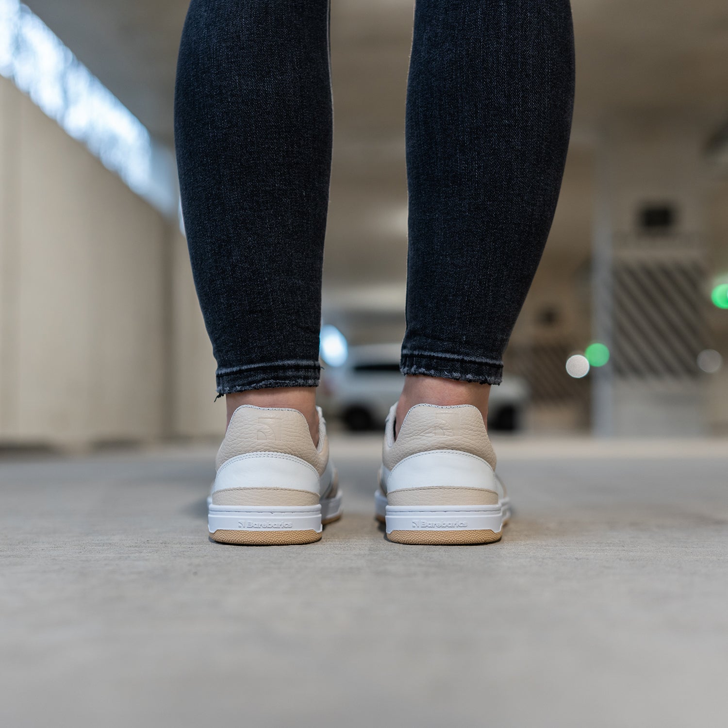 Barefoot Sneakers Barebarics Wave - White & Beige | Minimalist Zero Drop Shoes for Running, Walking & Gym | Lightweight & Flexible Barefoot Design