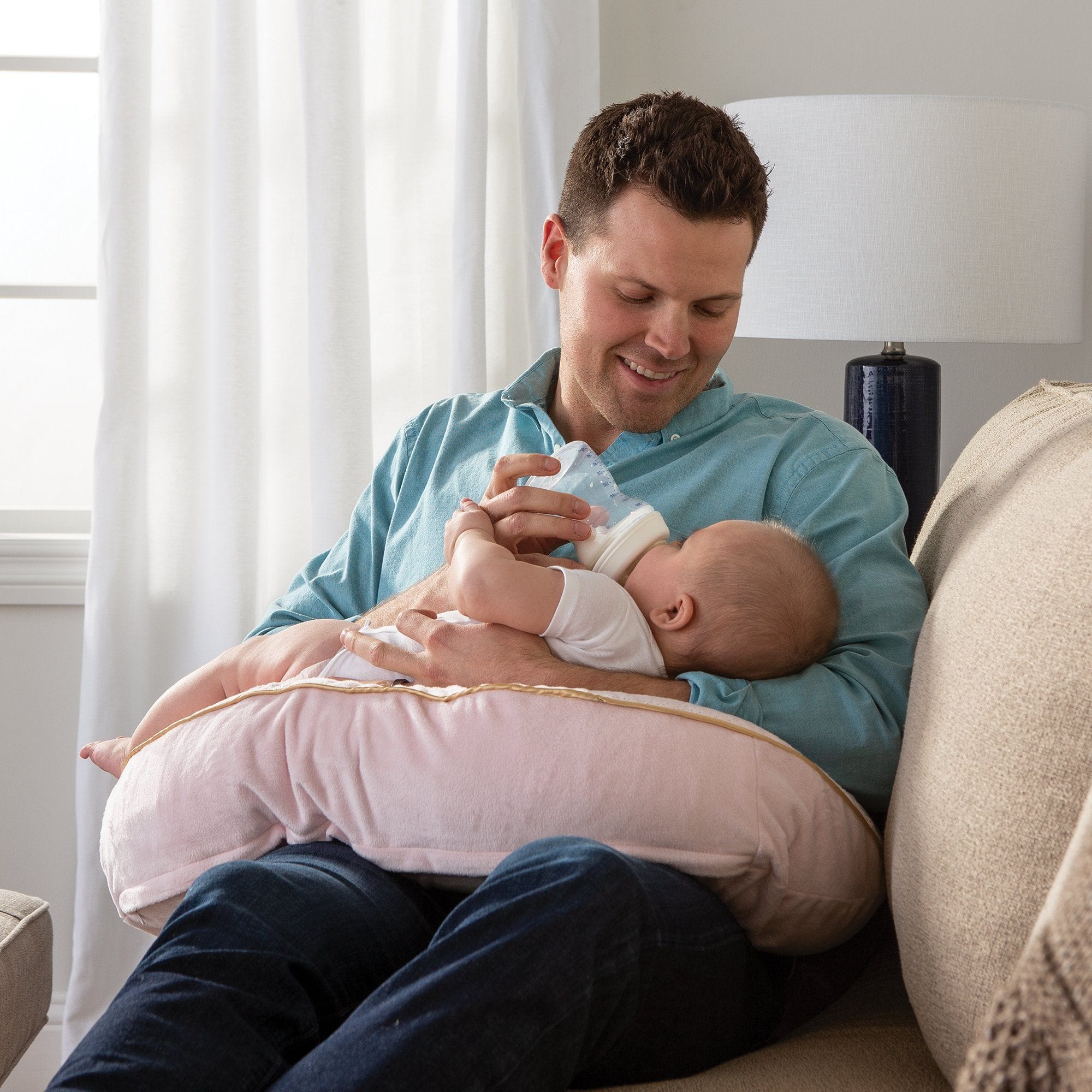 Boppy Luxe Slipcovered Nursing Pillow - Soft & Supportive Breastfeeding Pillow for New Moms, Comfortable Baby Feeding Support for Nursing, Bottle Feeding & Tummy Time