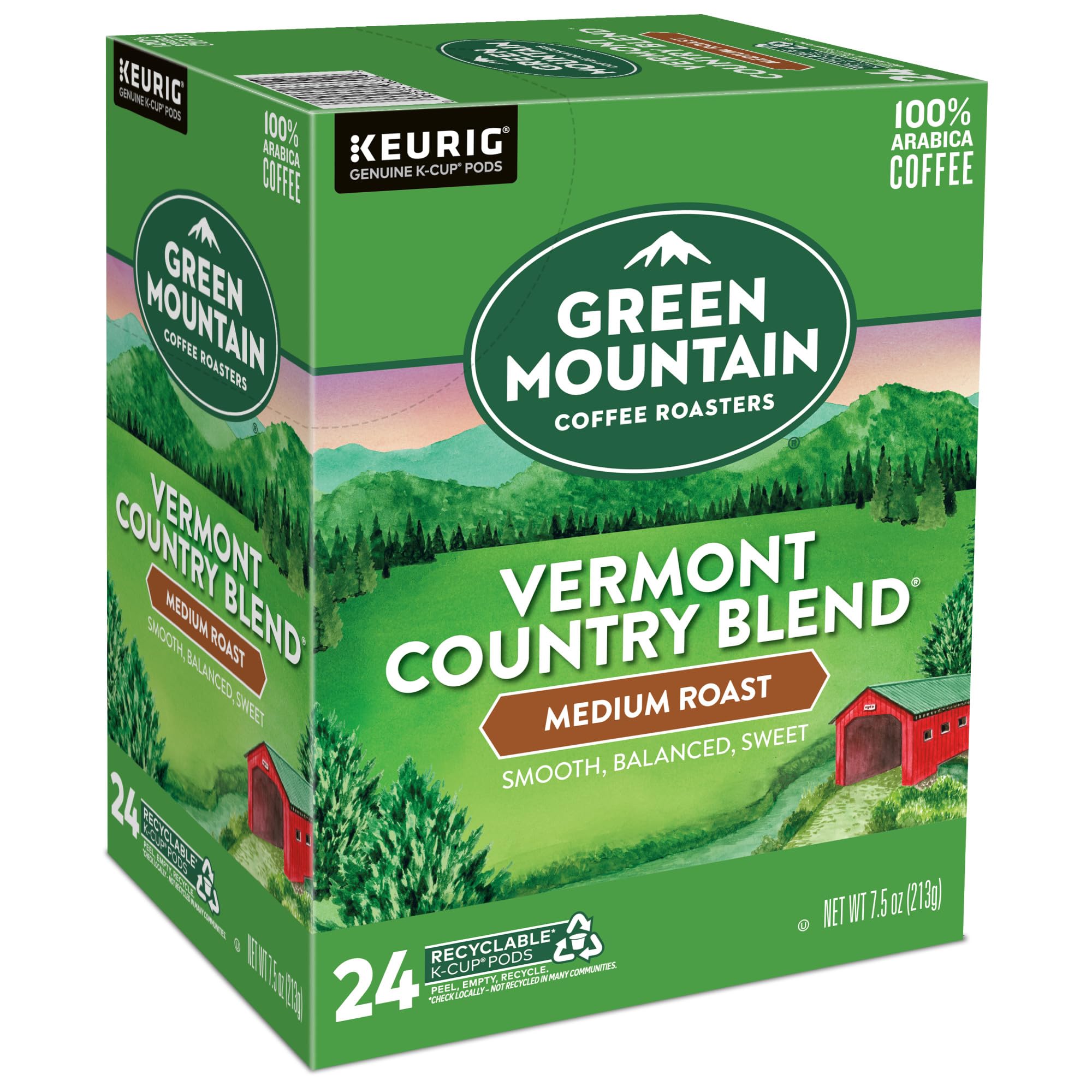 Green Mountain Coffee Roasters Vermont Country Blend Medium Roast K-Cup Pods - 96 Count Keurig Single-Serve Coffee for Home & Office Brewing | Perfect for Morning Boost or Afternoon Break