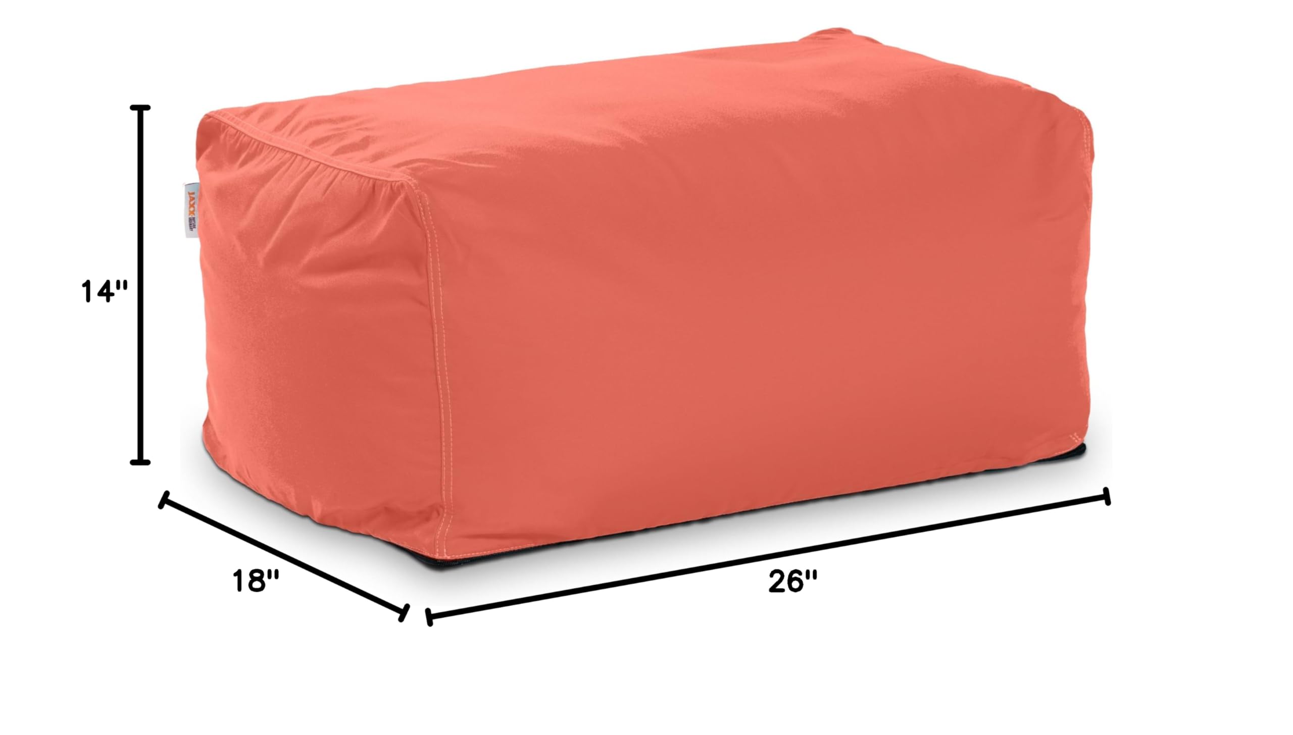 Jaxx Leon Outdoor Bean Bag Ottoman - Waterproof & Durable Flamingo Pink Lounge Chair for Patio, Poolside, and Backyard Relaxation